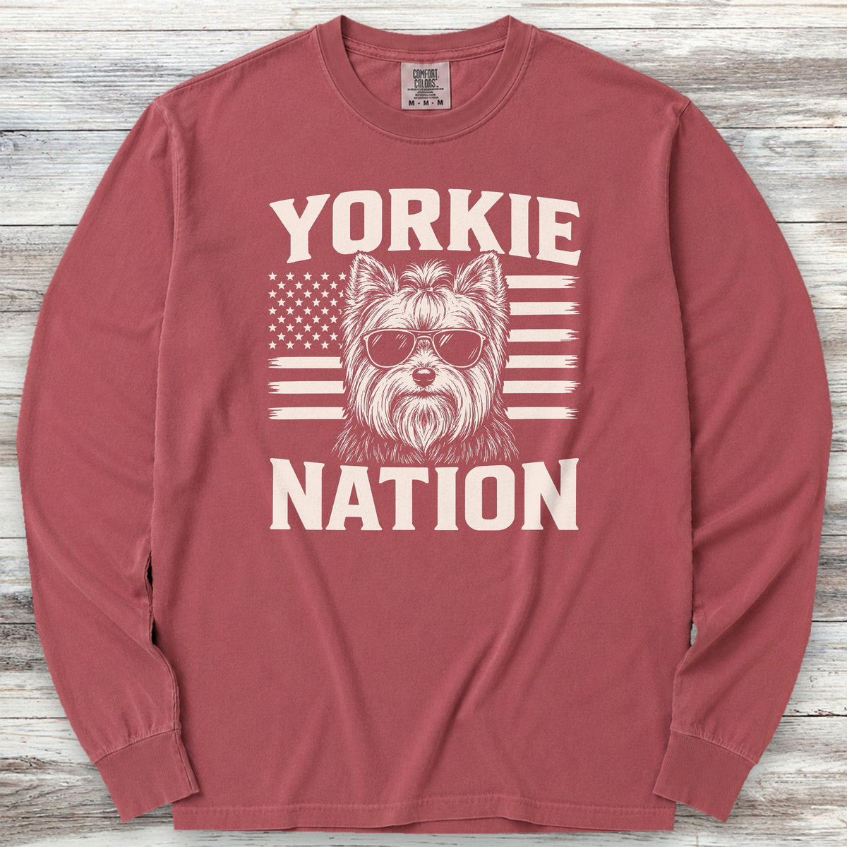 Yorkshire Terrier Nation Long Sleeve Tee - Brick