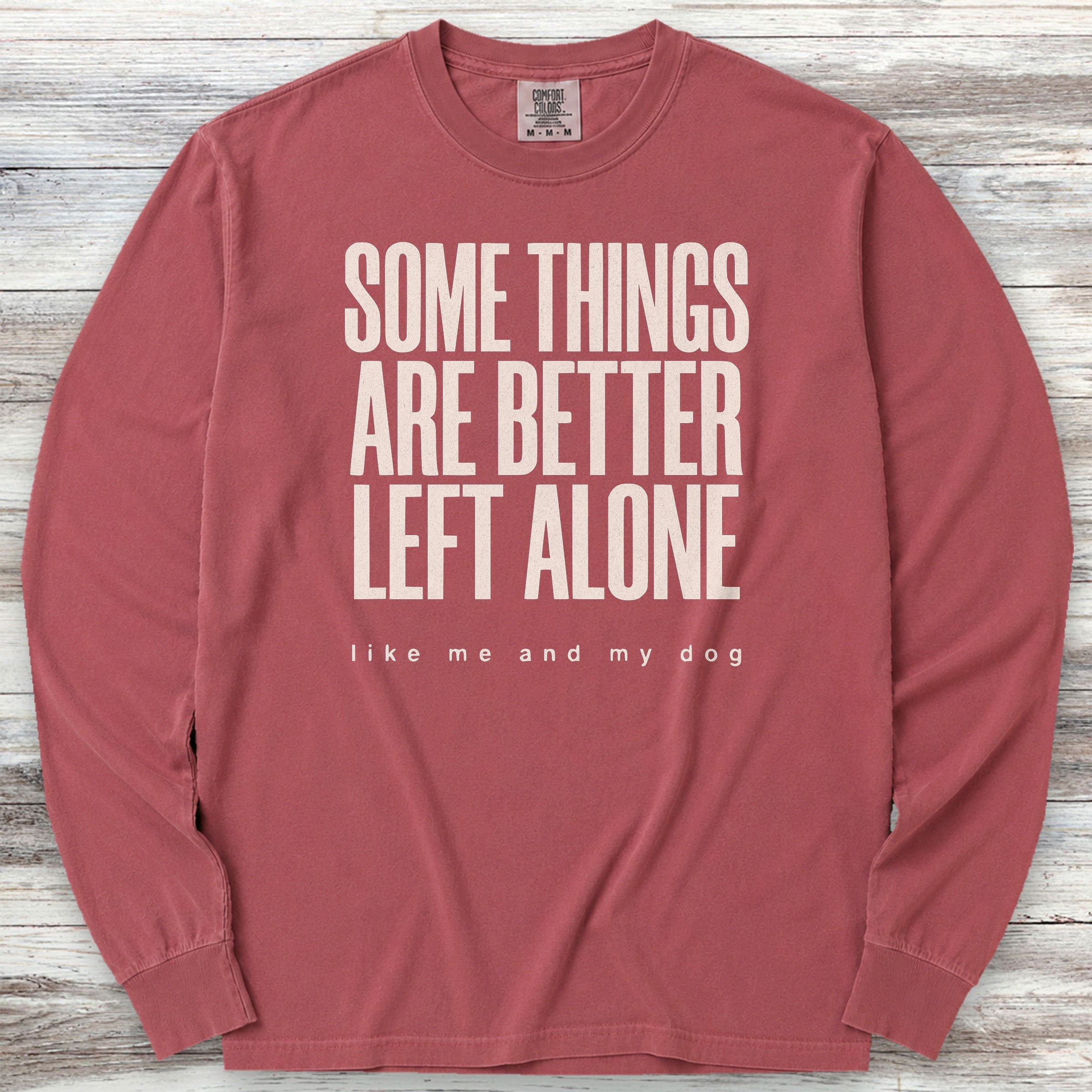 Dog Introvert Long Sleeve Tee - Brick