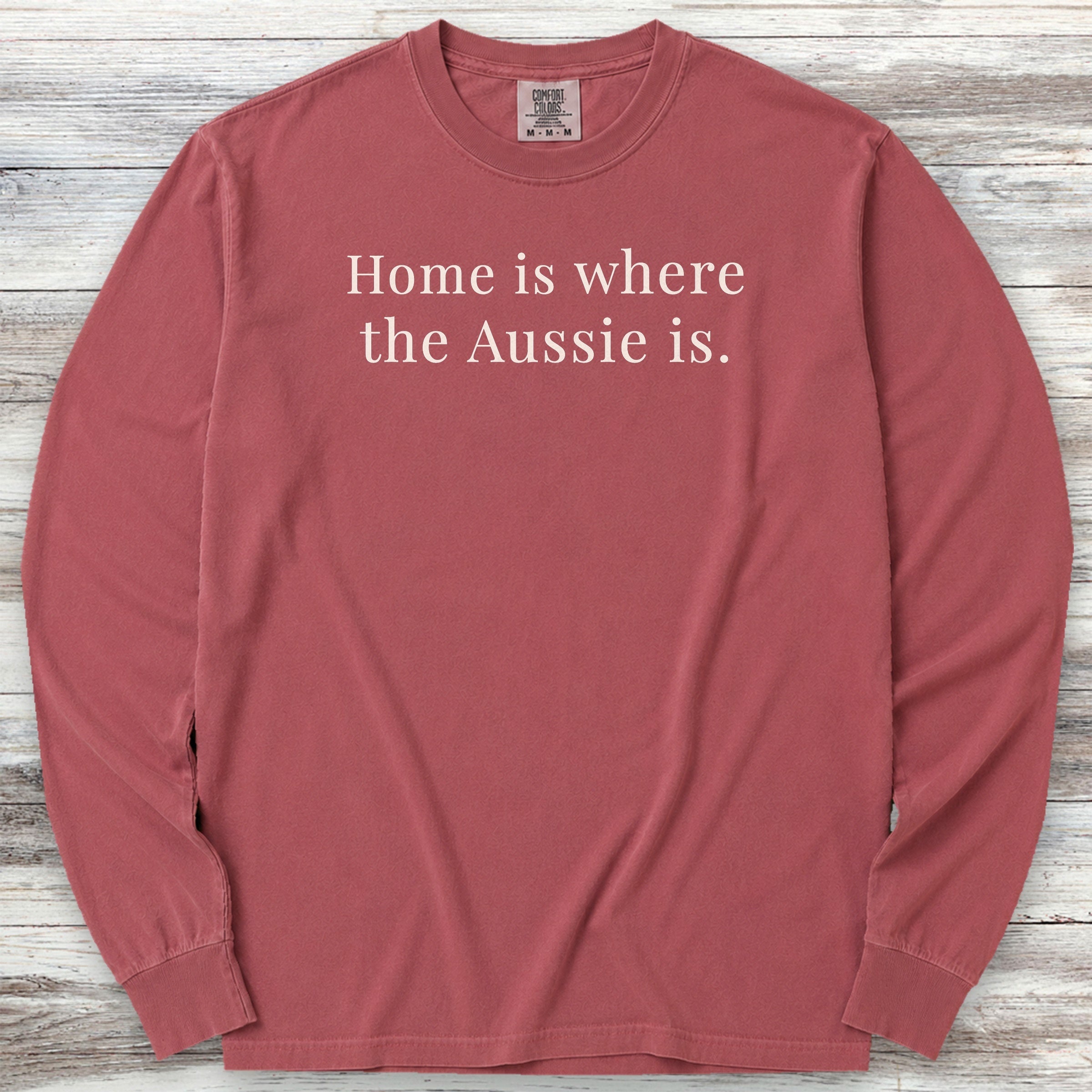 Australian Shepherd Aussie Home Long Sleeve Tee - Brick