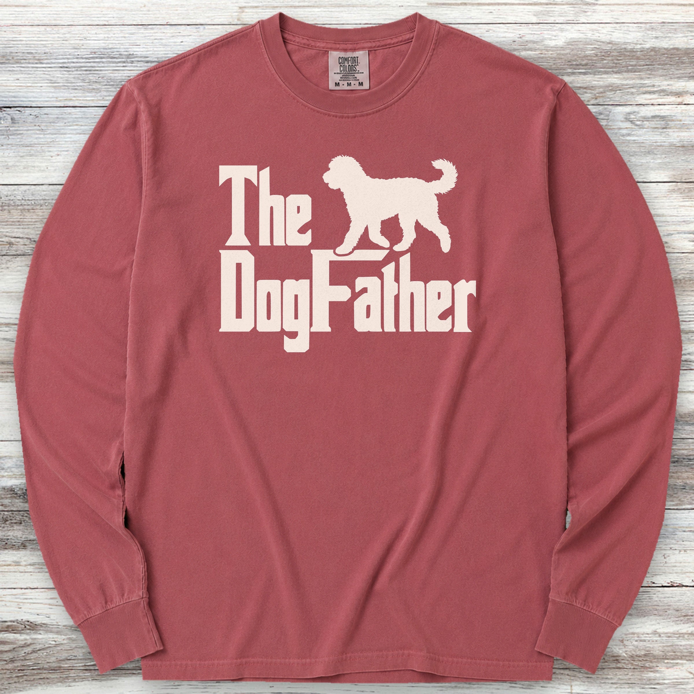 Doodle Dog Father Long Sleeve Tee - Brick