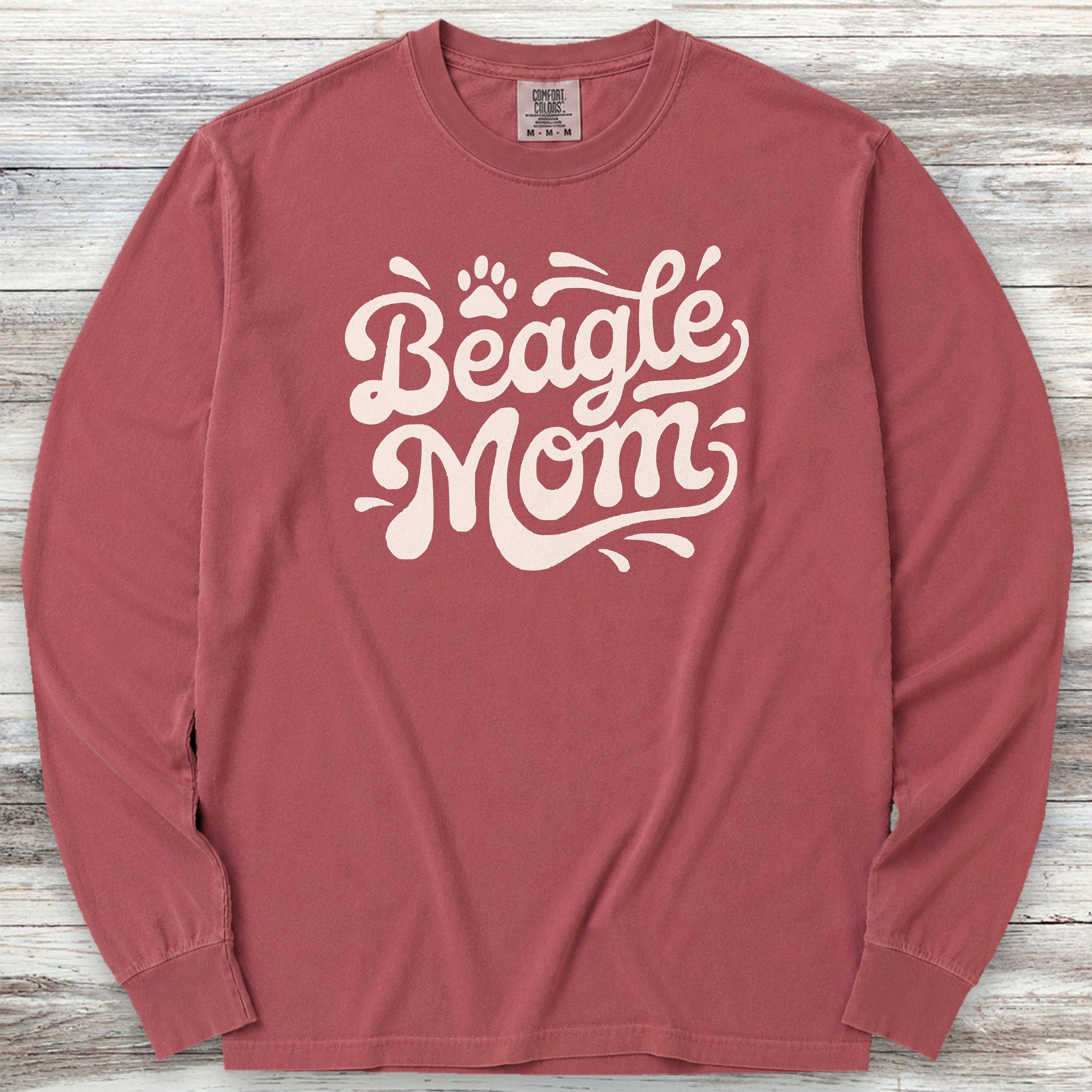 Beagle Groovy Mom Long Sleeve Tee - Brick