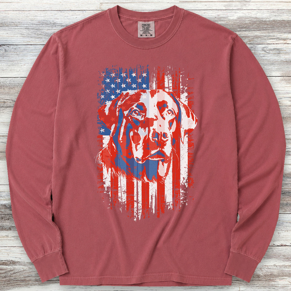 Labrador Retriever USA Long Sleeve Tee - Brick