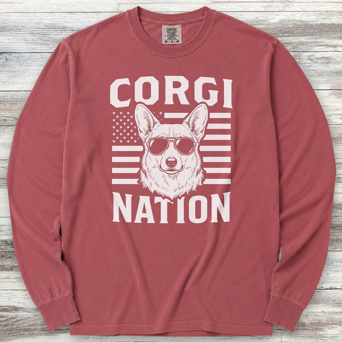 Corgi Nation Long Sleeve Tee - Brick