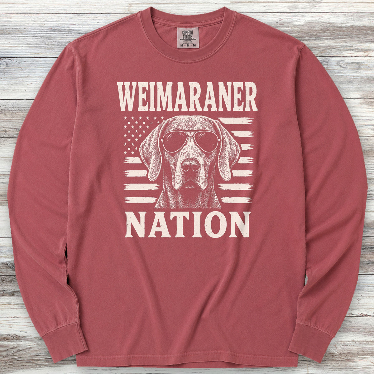 Weimaraner Nation Long Sleeve Tee - Brick
