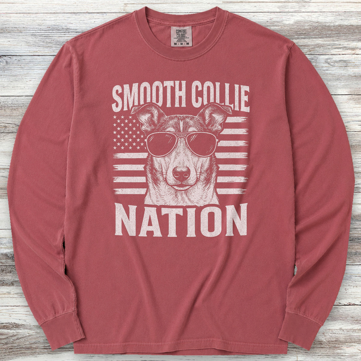 Smooth Collie Nation Long Sleeve Tee - Brick