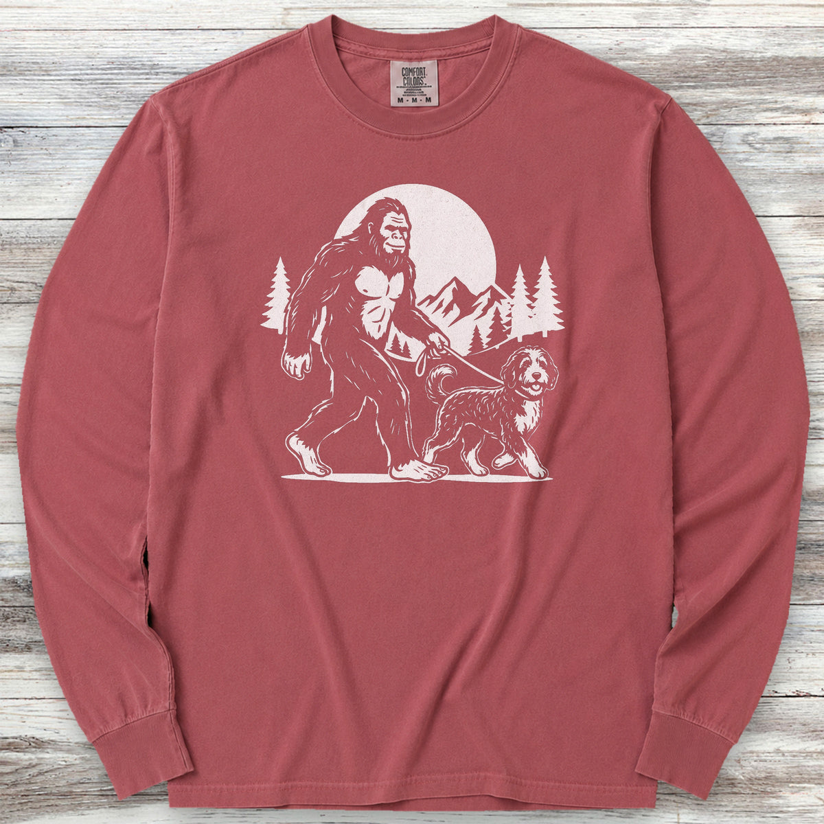 Bernedoodle & Bigfoot Long Sleeve Tee - Brick