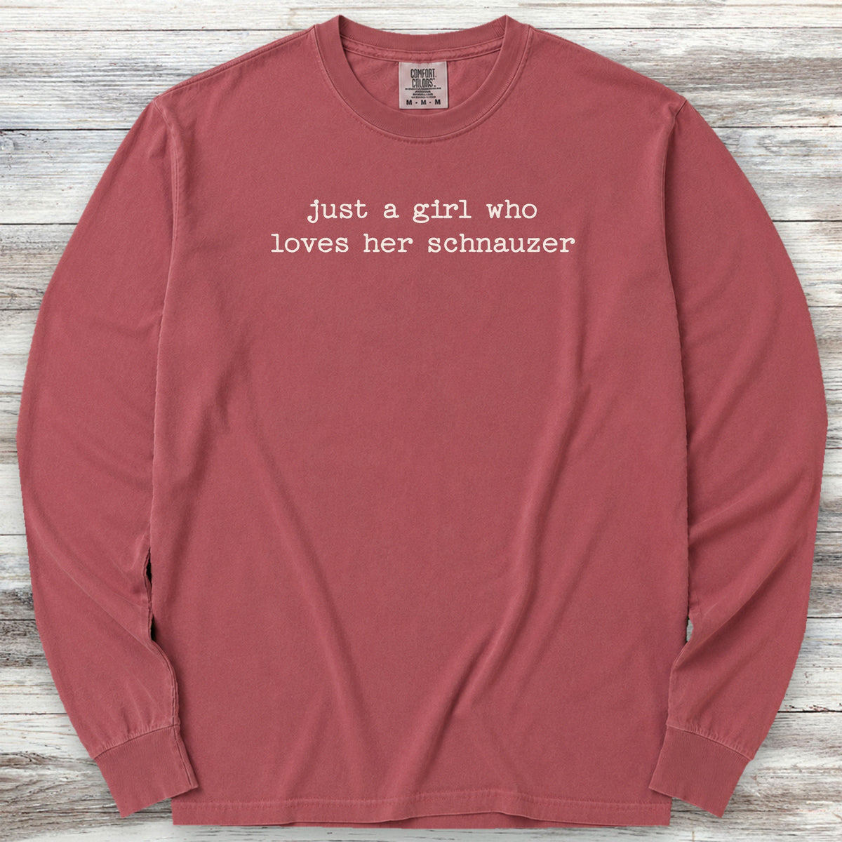Schnauzer Girl Long Sleeve Tee - Brick
