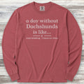 Dachshund Days Long Sleeve Tee - Brick
