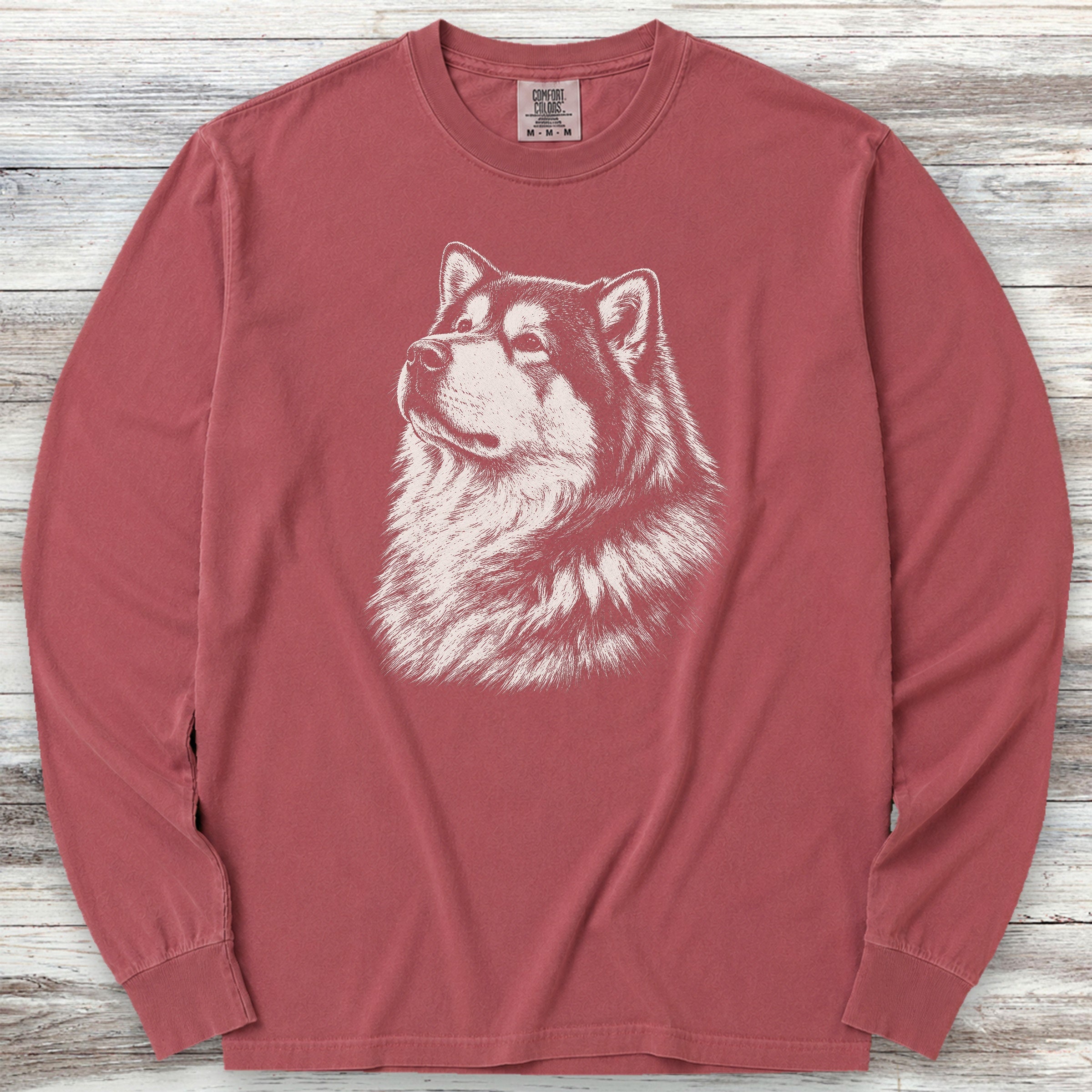 Alaskan Malamute Loyalty Long Sleeve Tee - Brick