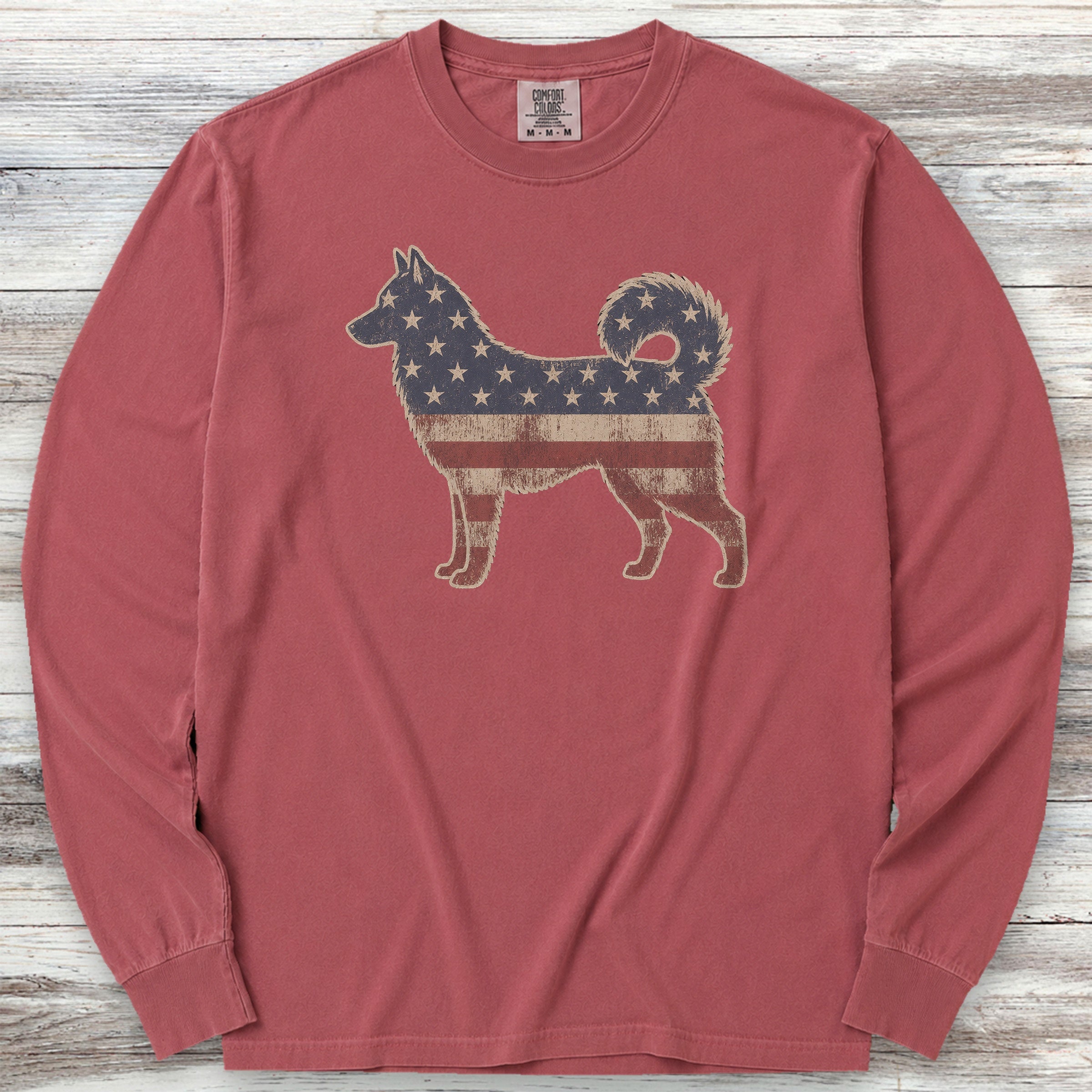 Husky Vintage USA Long Sleeve Tee - Brick