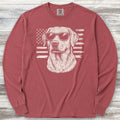 Labrador Retriever Flag Long Sleeve Tee - Brick