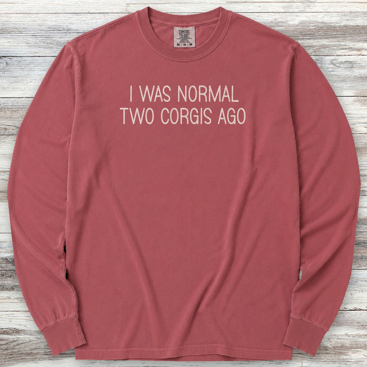 Corgi Normal Long Sleeve Tee - Brick