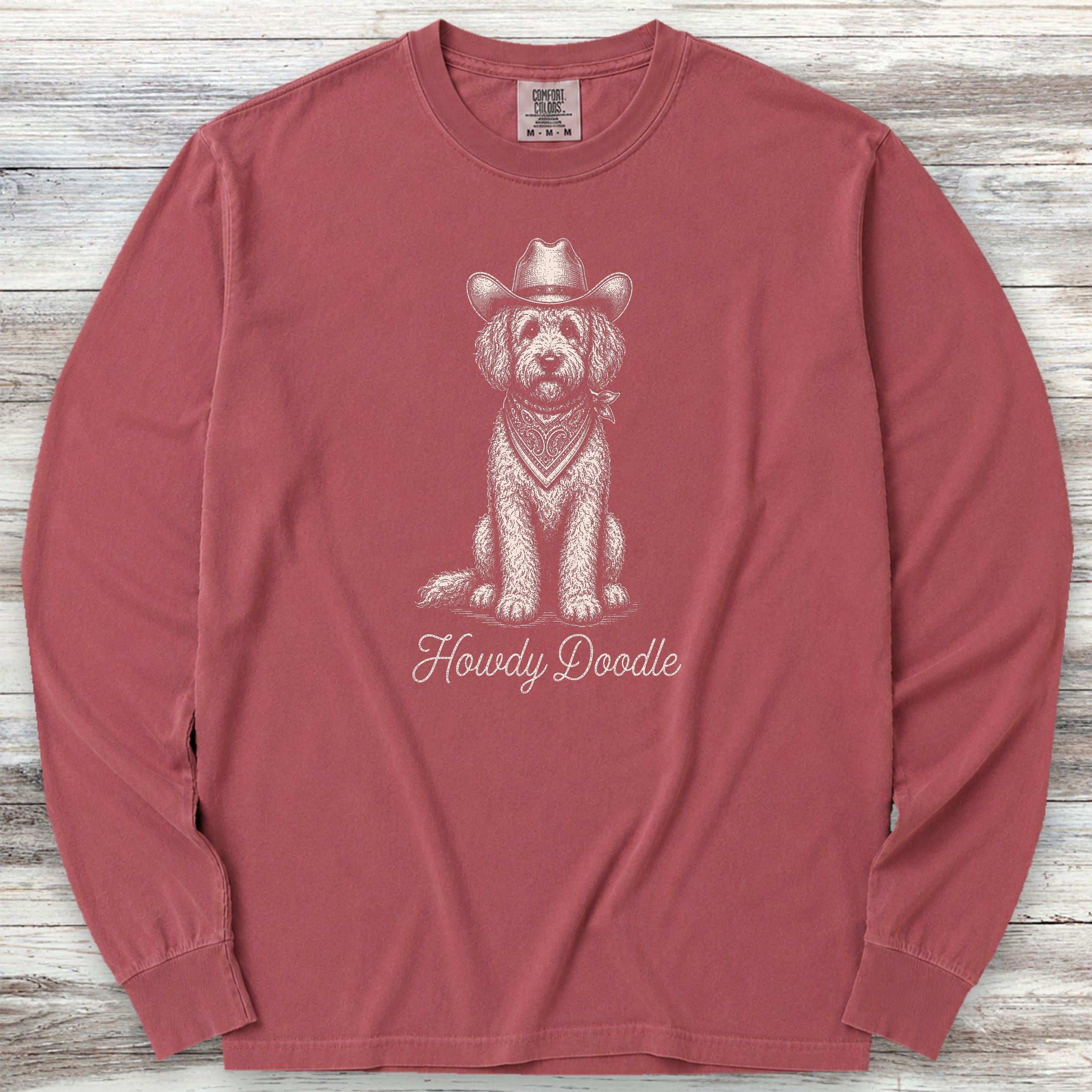 Doodle Howdy Doodle Long Sleeve Tee - Brick