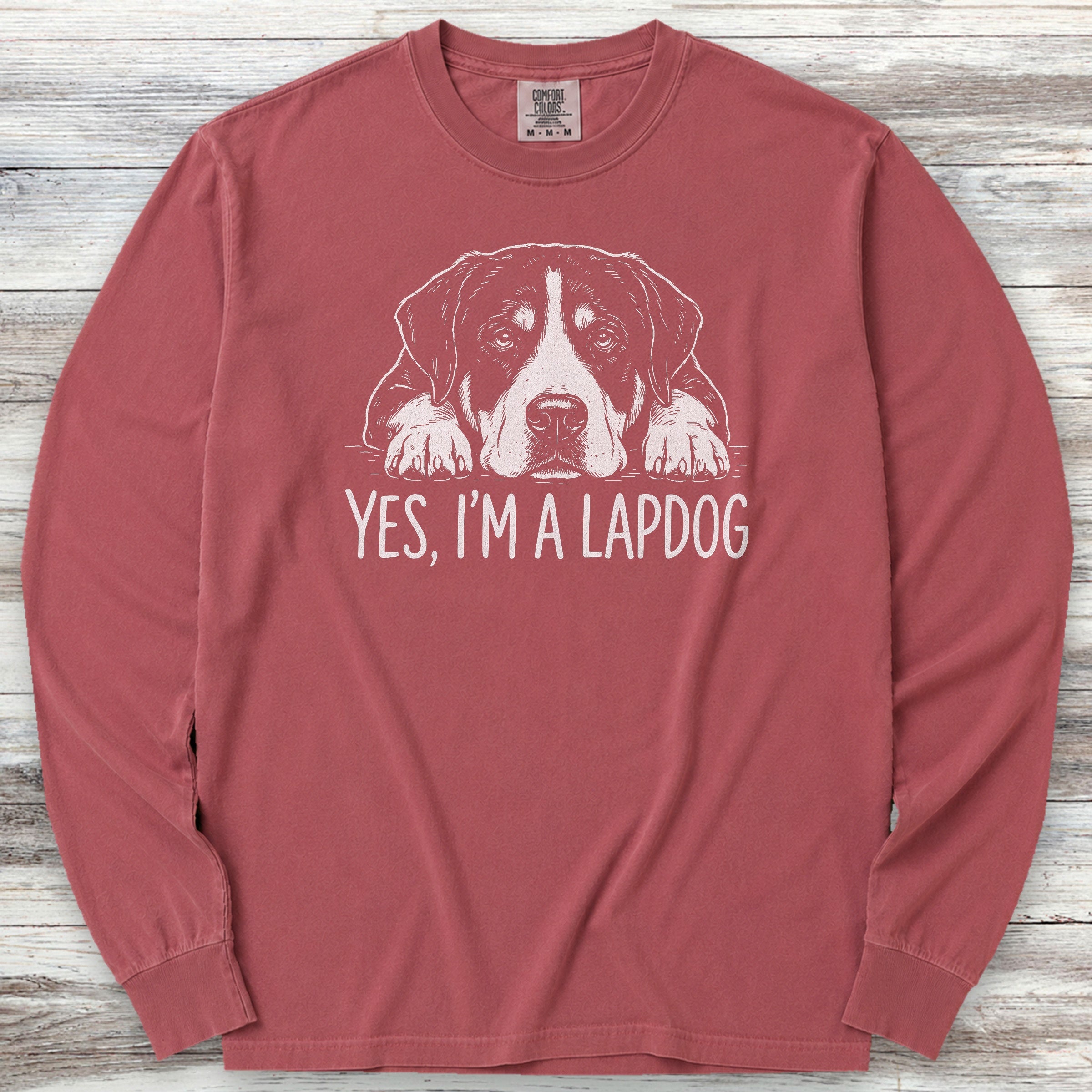 Swiss Mountain Dog Lap Dog Long Sleeve Tee - Brick