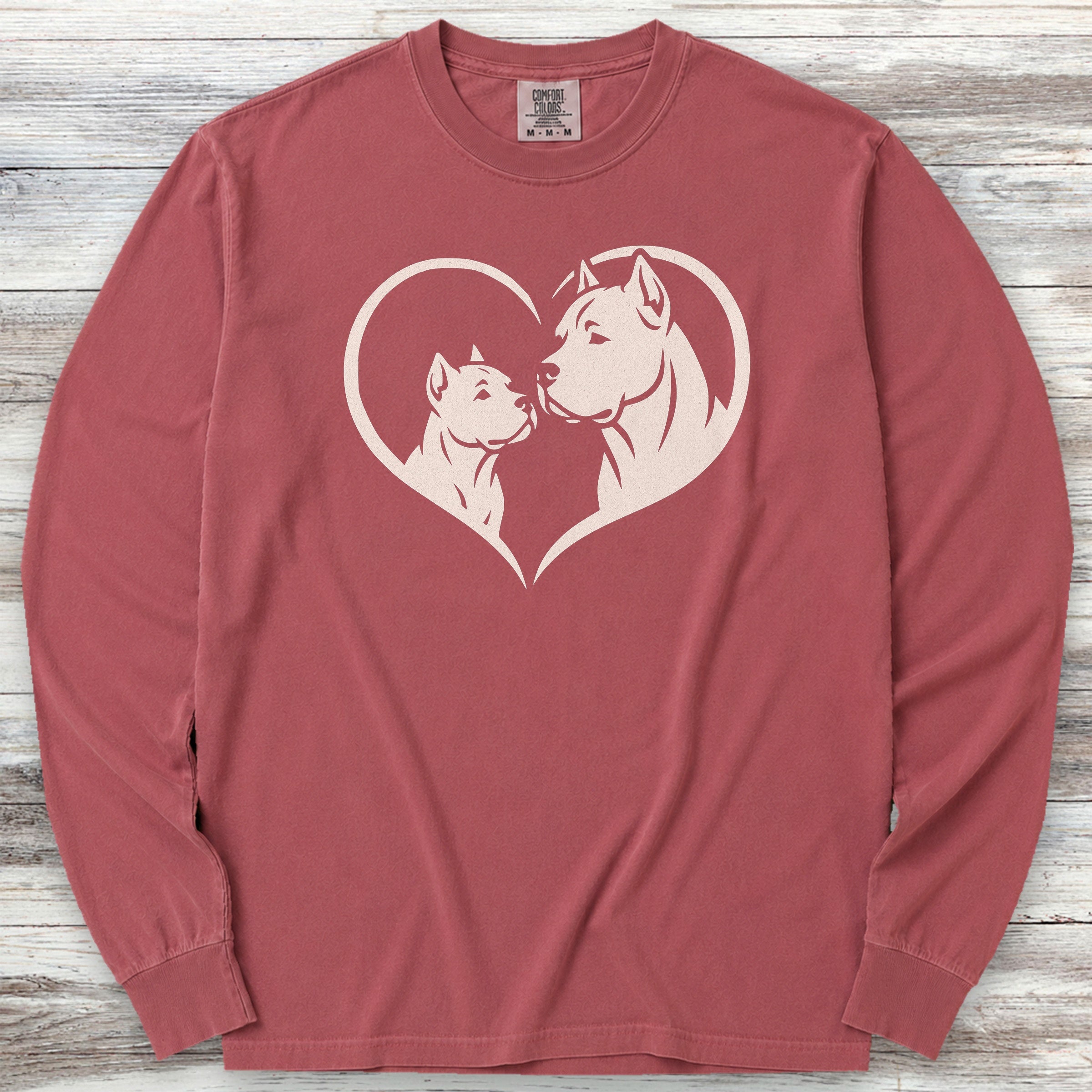 Cane Corso Heart Bond Long Sleeve Tee - Brick