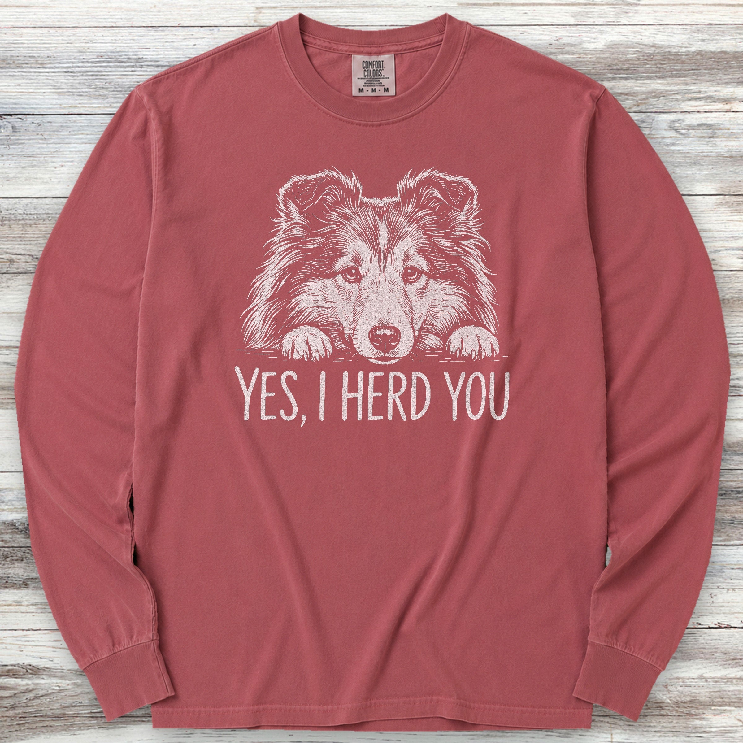 Shetland Sheepdog Herd You Long Sleeve Tee - Brick