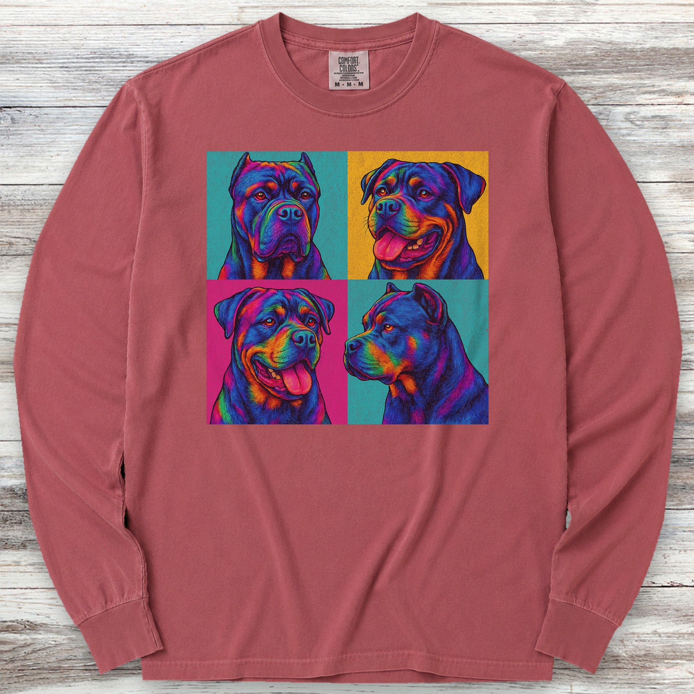 Cane Corso Pop Art Long Sleeve Tee - Brick