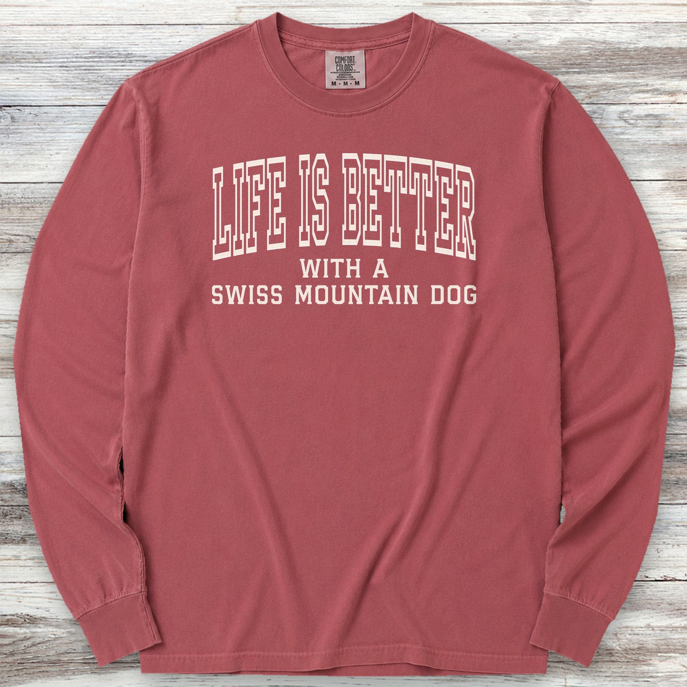 Swiss Mountain Dog Better Long Sleeve Tee - Brick