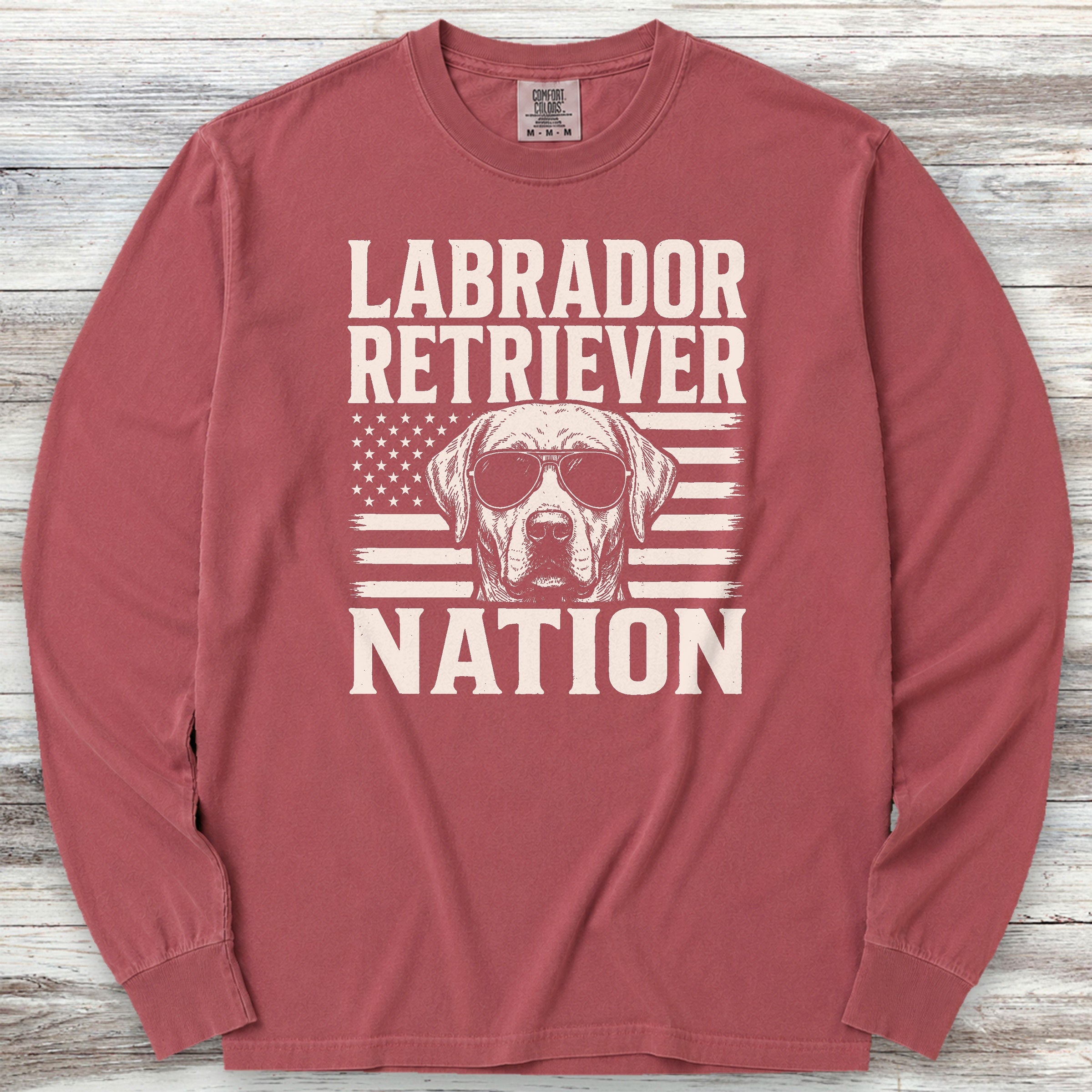 Labrador Retriever Nation Long Sleeve Tee - Brick