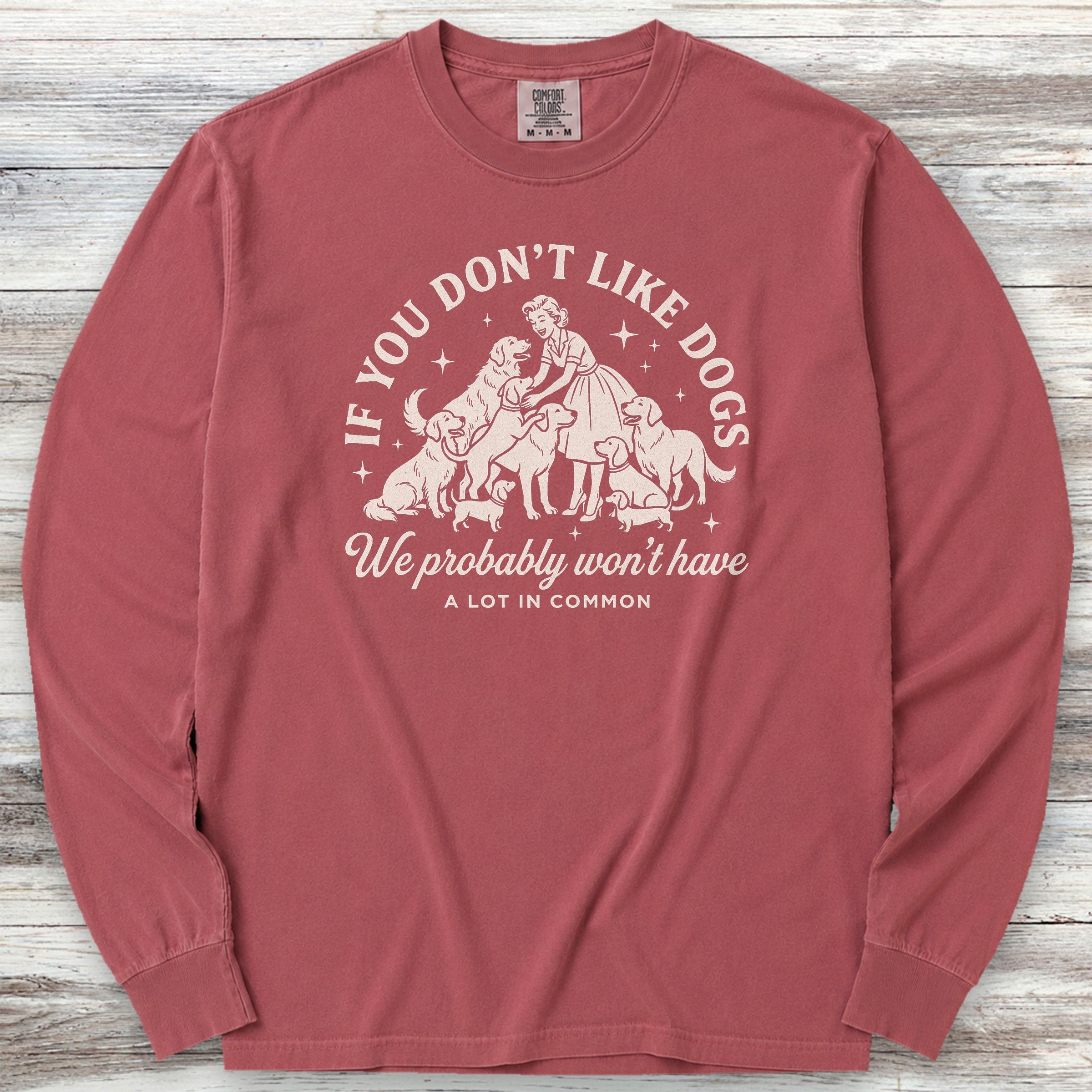 Must Like Dogs Long Sleeve Tee - Brick
