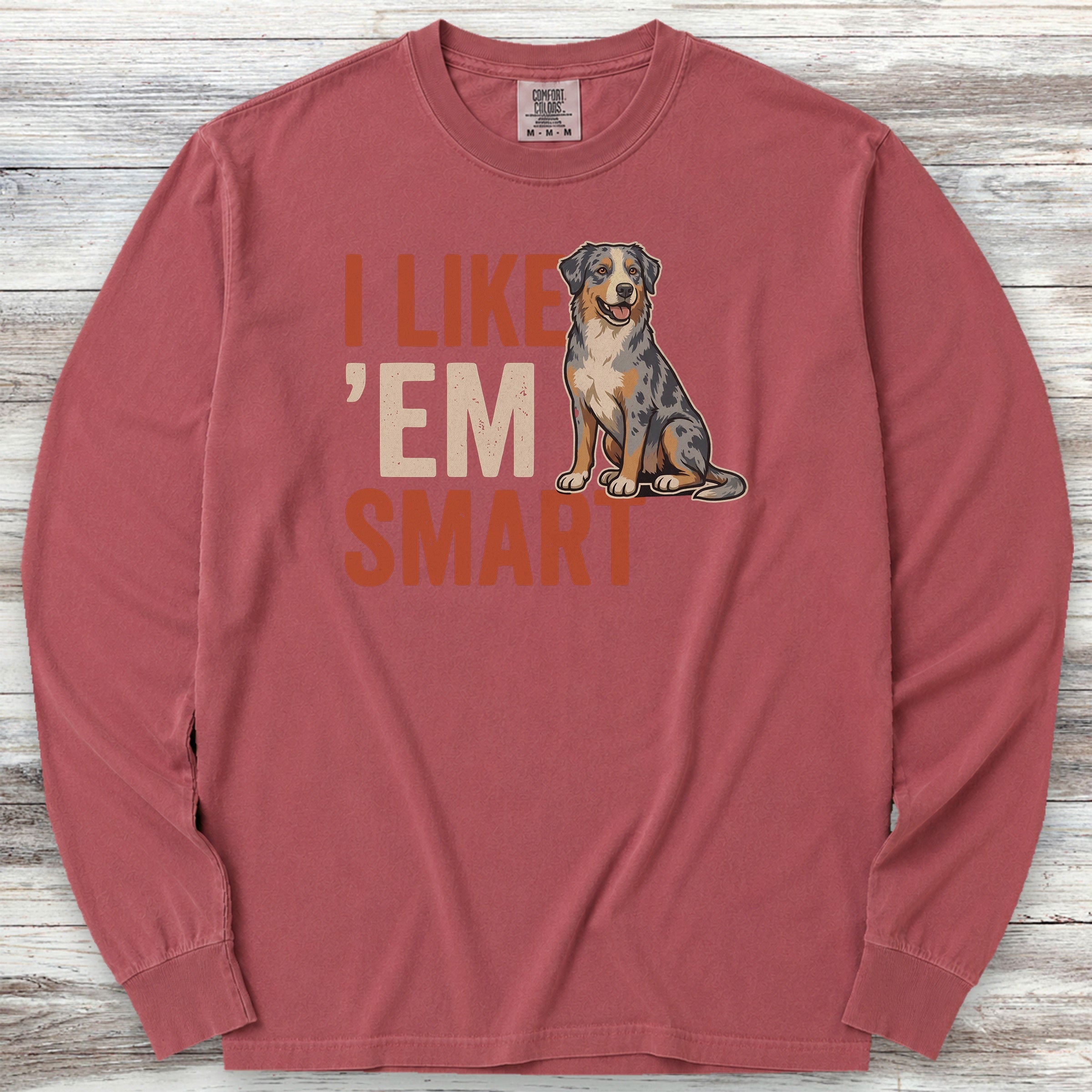Australian Shepherd Smart Long Sleeve Tee - Brick