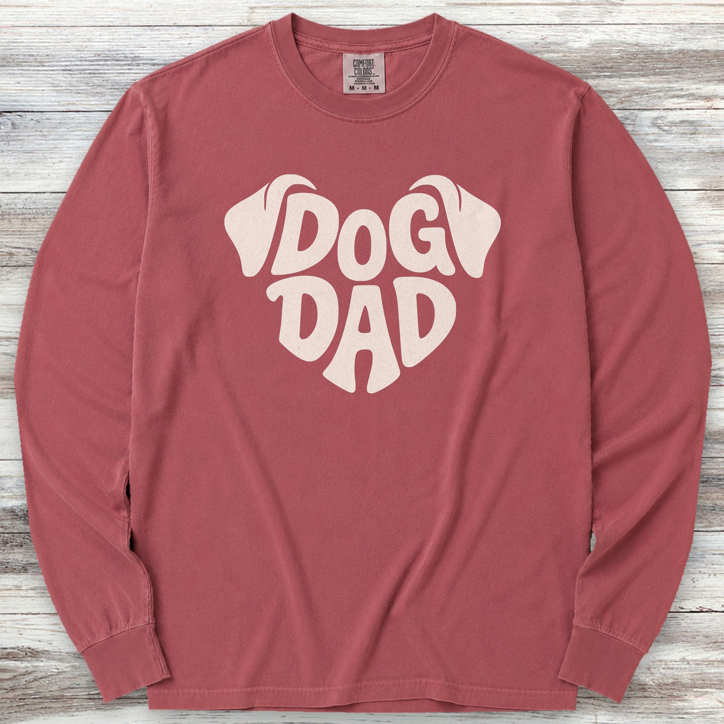 Dog Dad Ears Long Sleeve Tee - Brick