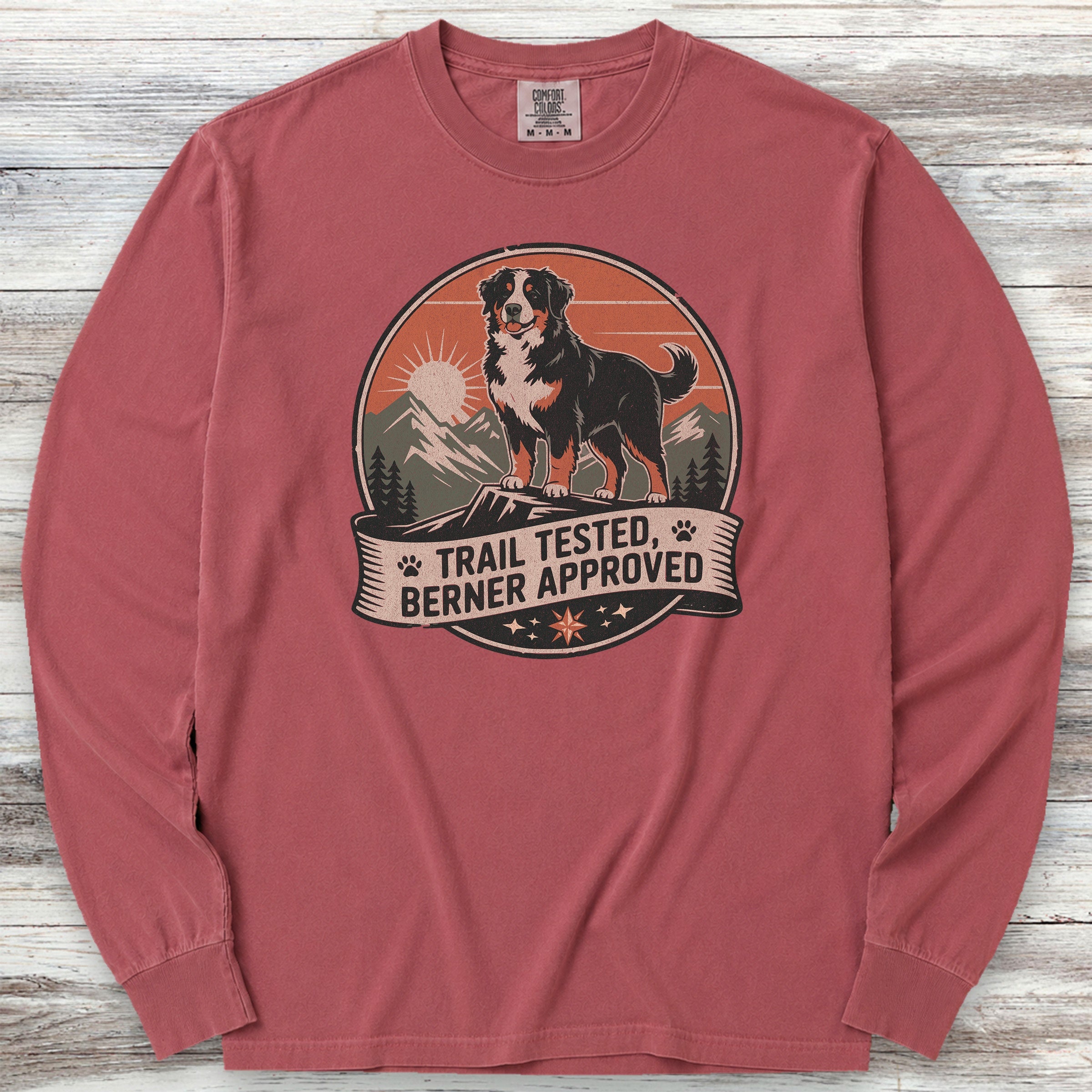 Bernese Mountain Dog Tested Long Sleeve Tee - Brick
