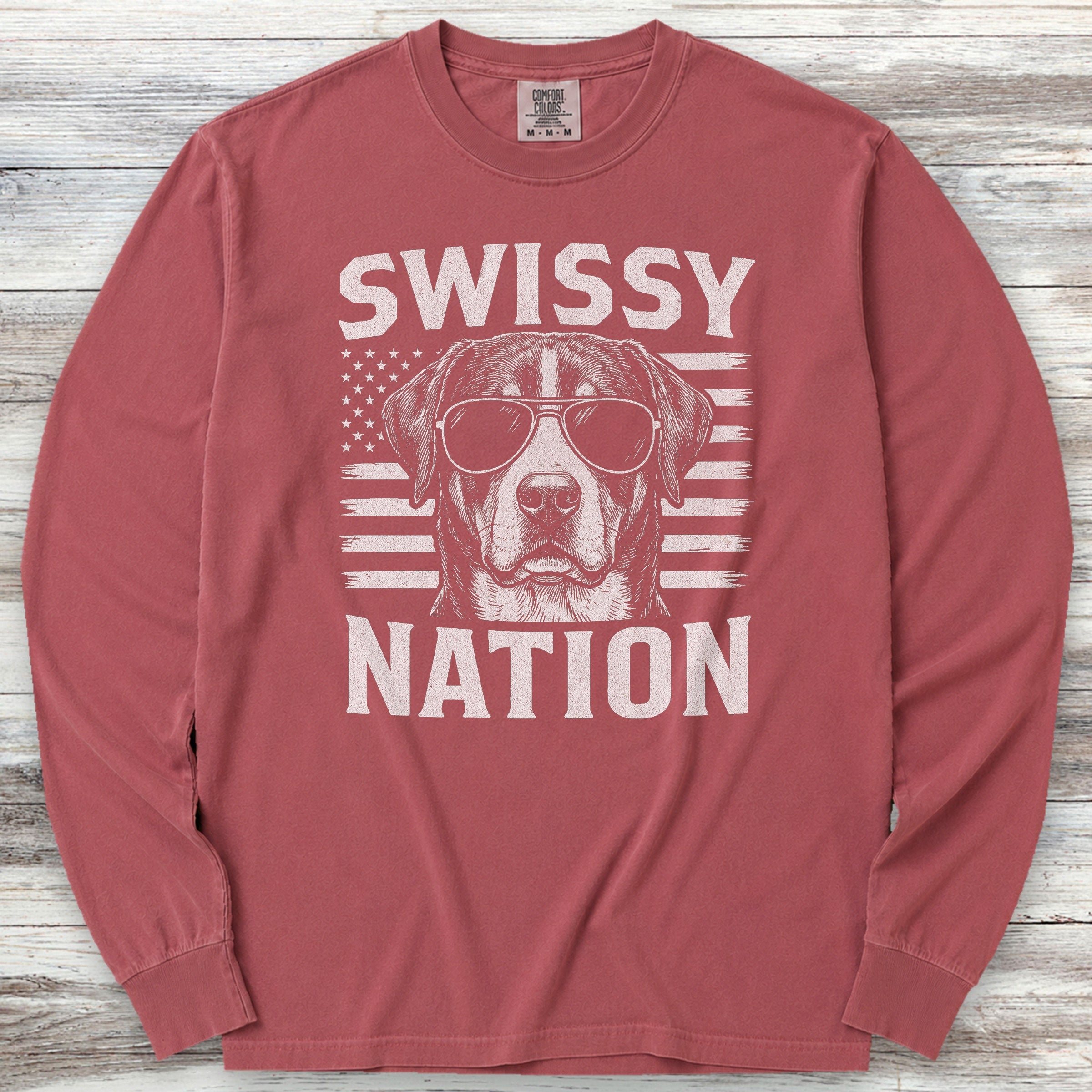 Swiss Mountain Dog Nation Long Sleeve Tee - Brick
