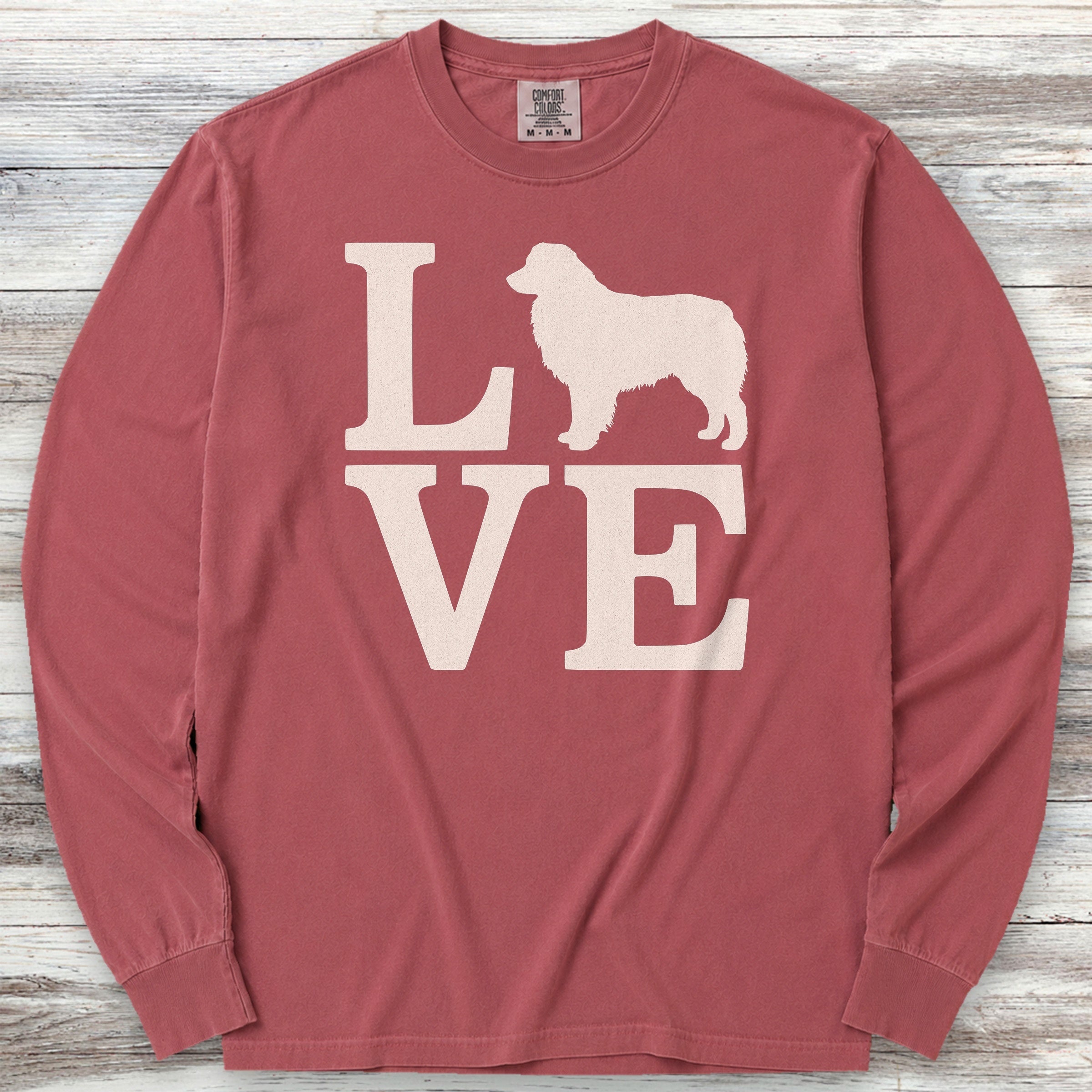 Australian Shepherd Love Long Sleeve Tee - Brick