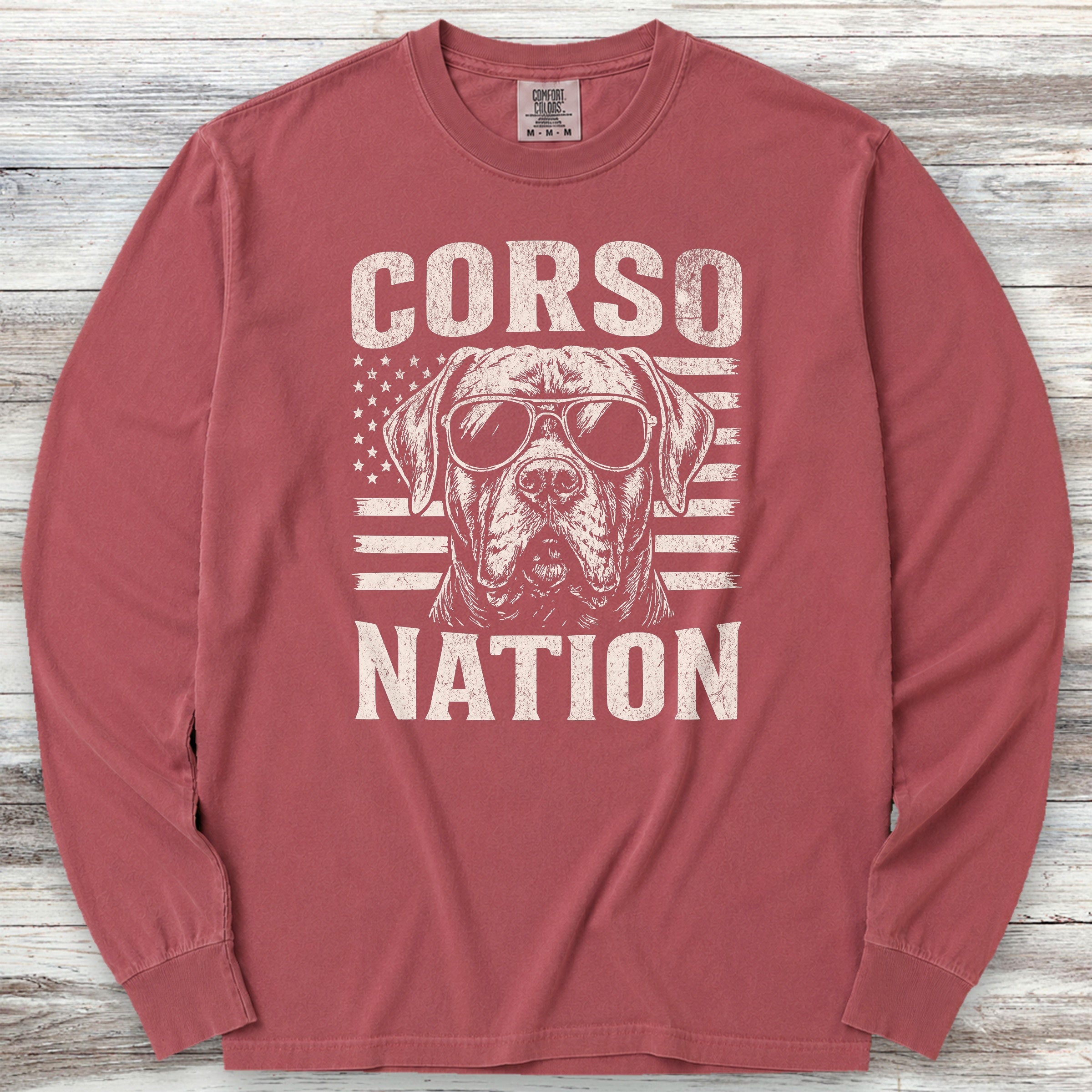 Cane Corso Nation Long Sleeve Tee - Brick