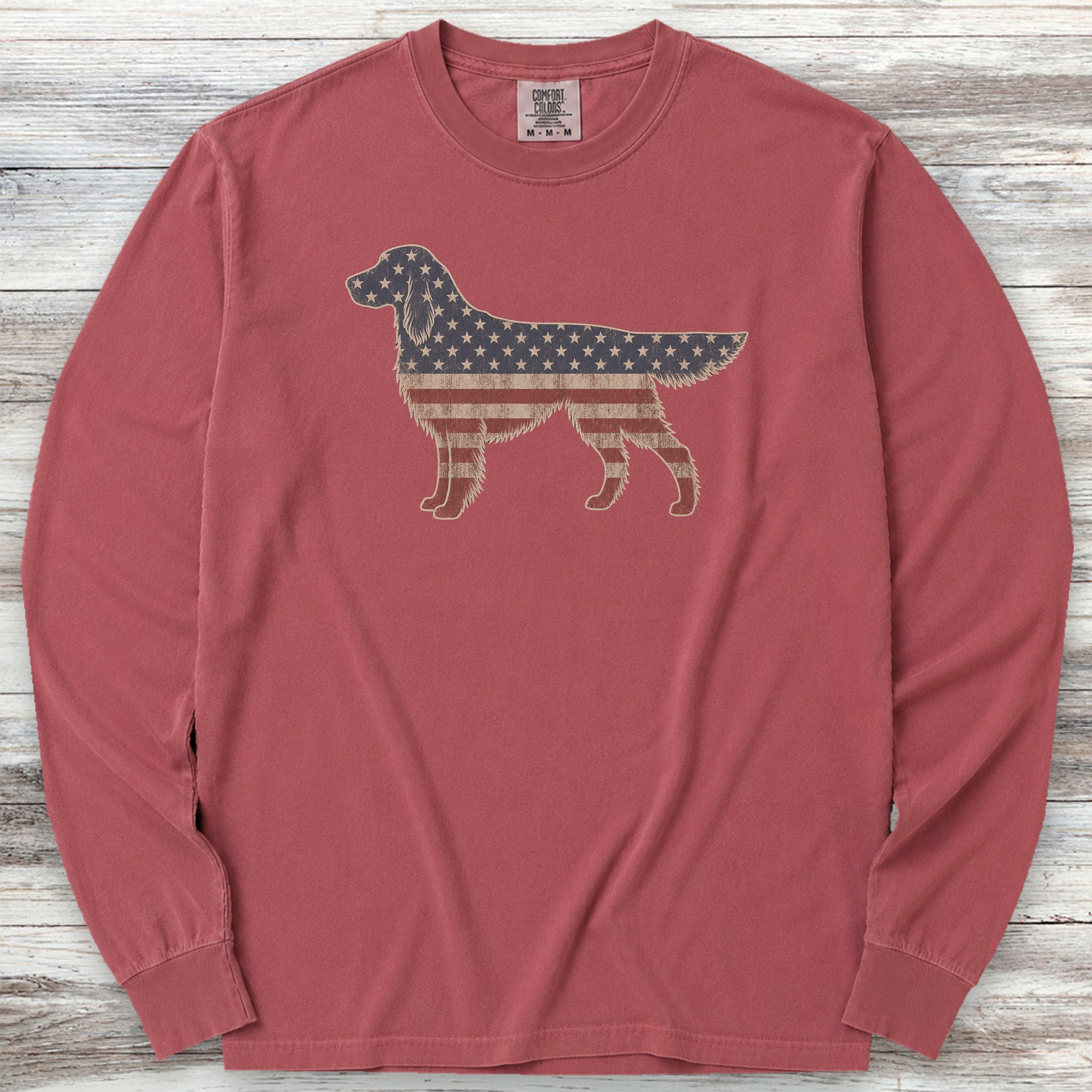 English Setter Vintage USA Long Sleeve Tee - Brick