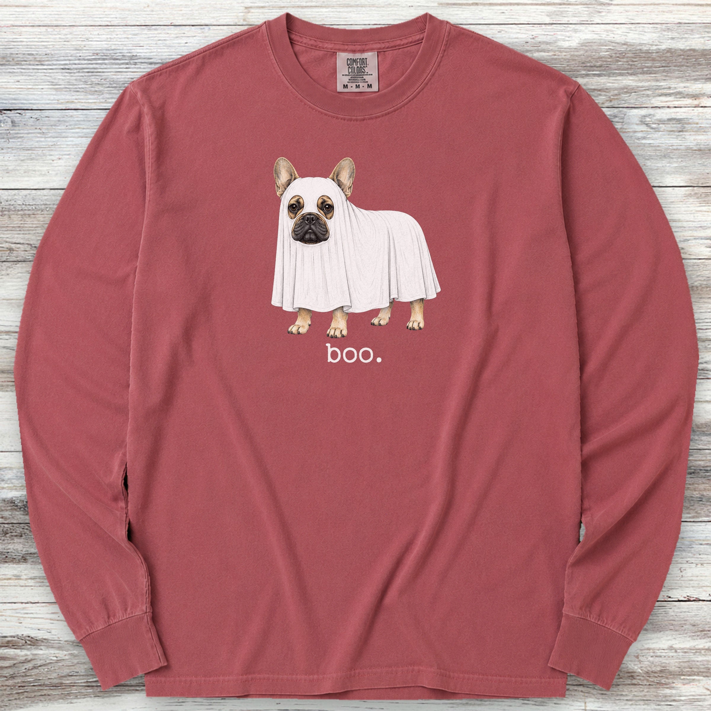 French Bulldog Boo Long Sleeve Tee - Brick