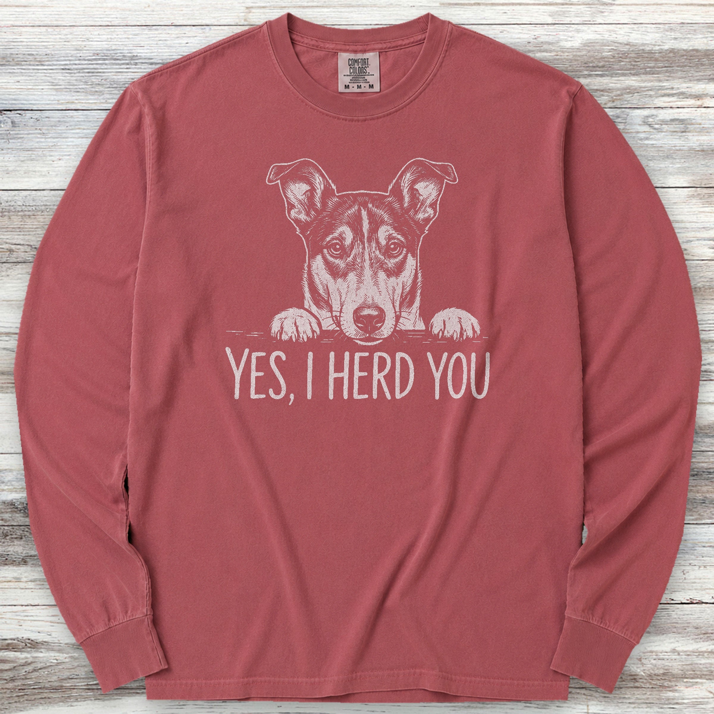 Smooth Collie Herd You Long Sleeve Tee - Brick