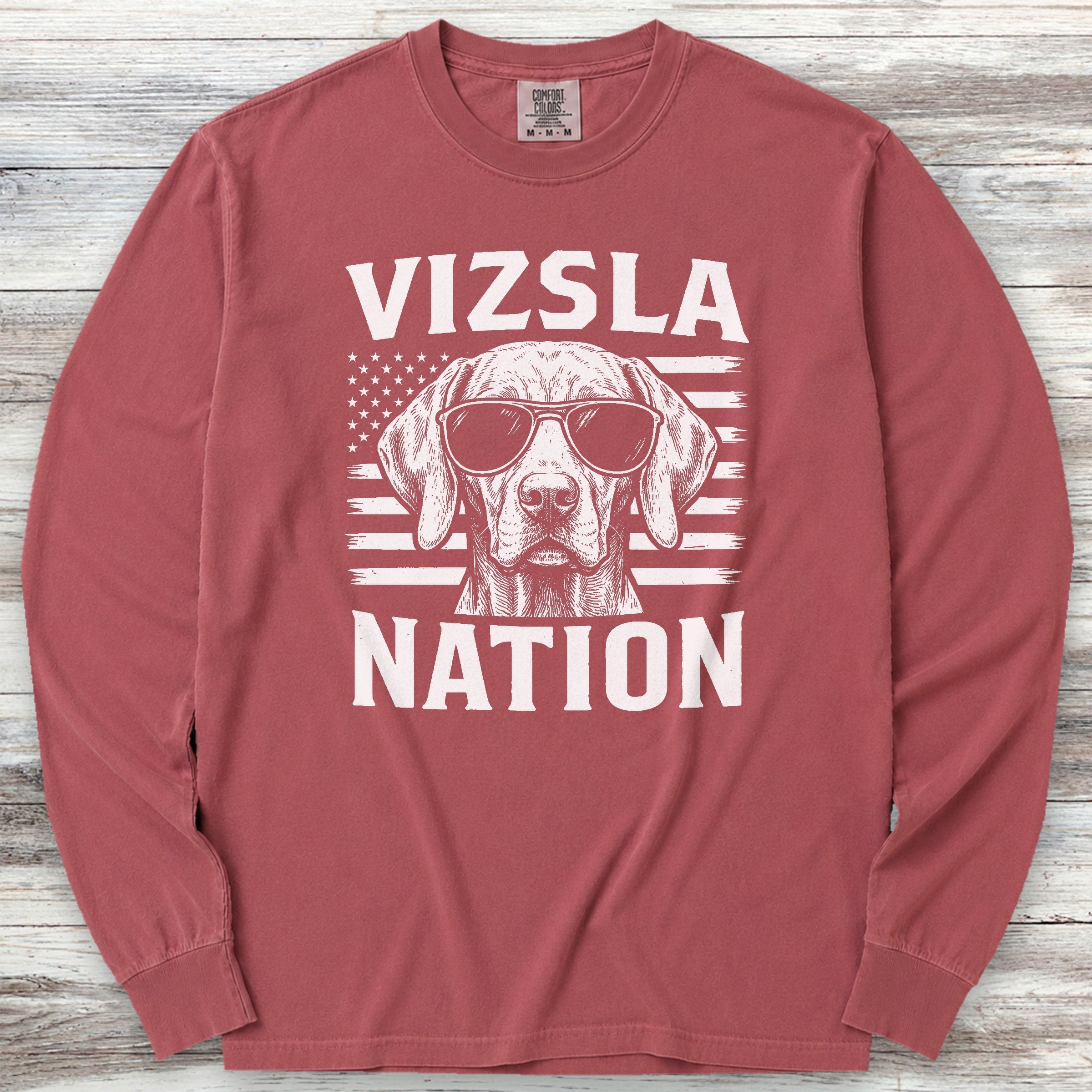 Vizsla Nation Long Sleeve Tee - Brick