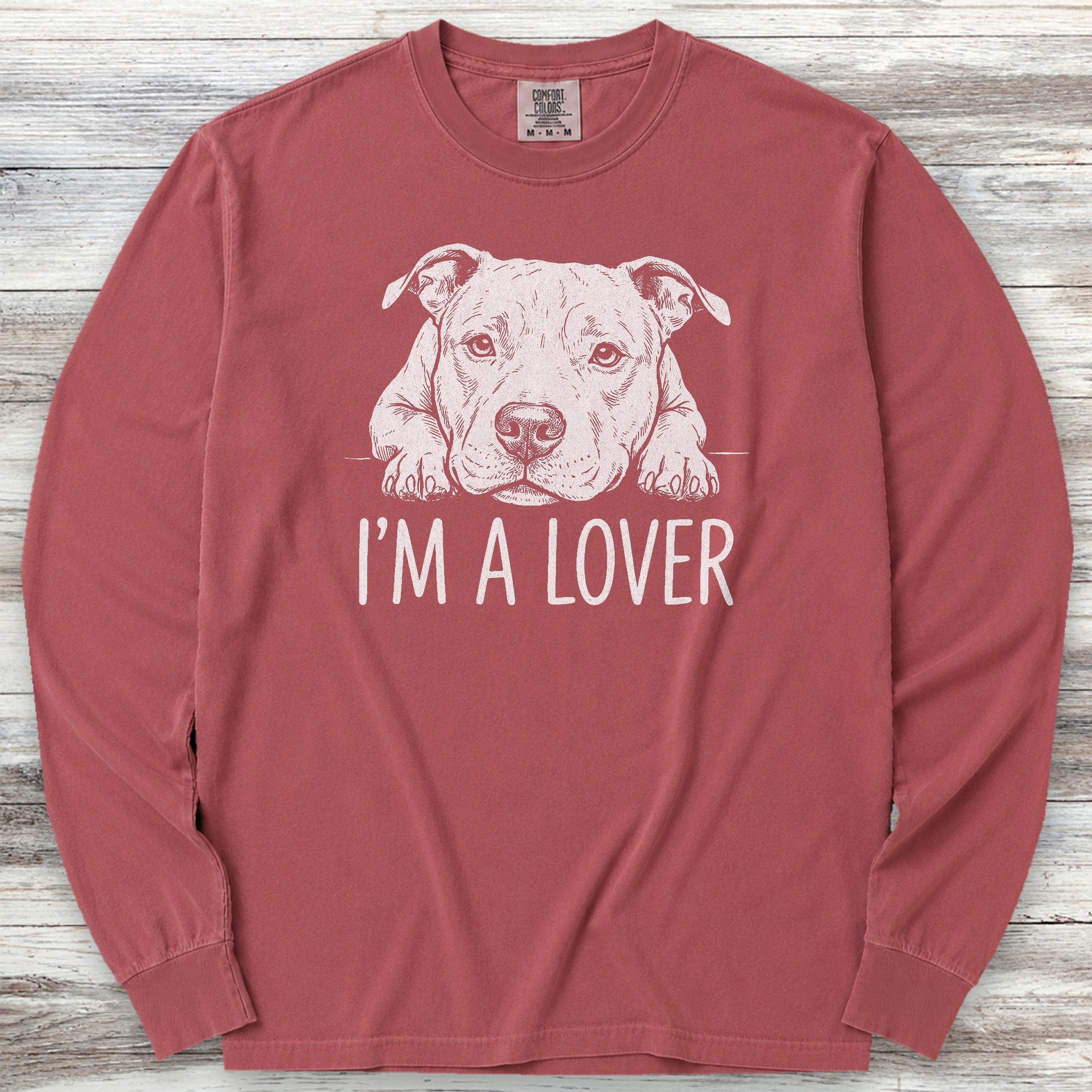 Pit Bull Lover Long Sleeve Tee - Brick