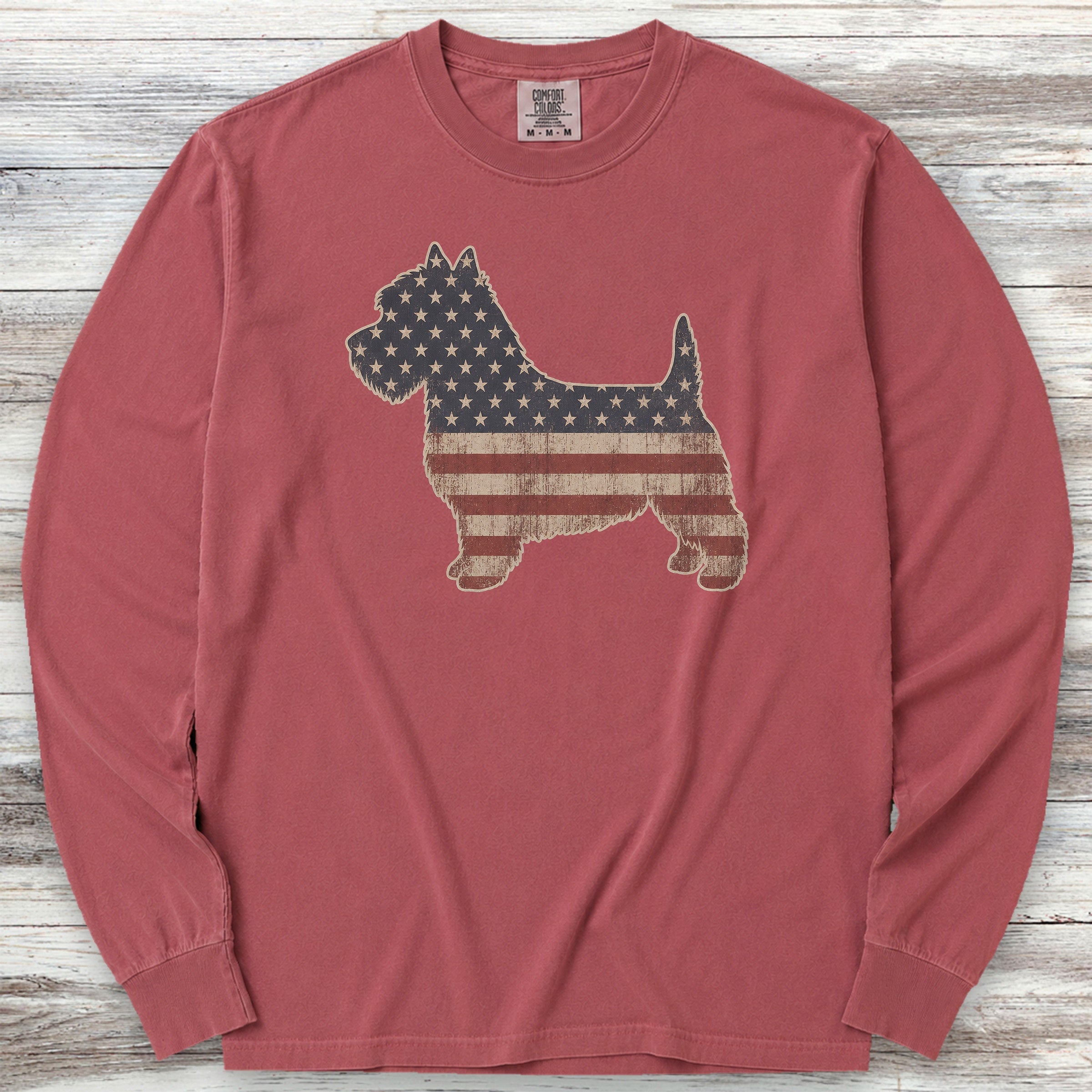 West Highland Vintage USA Long Sleeve Tee - Brick