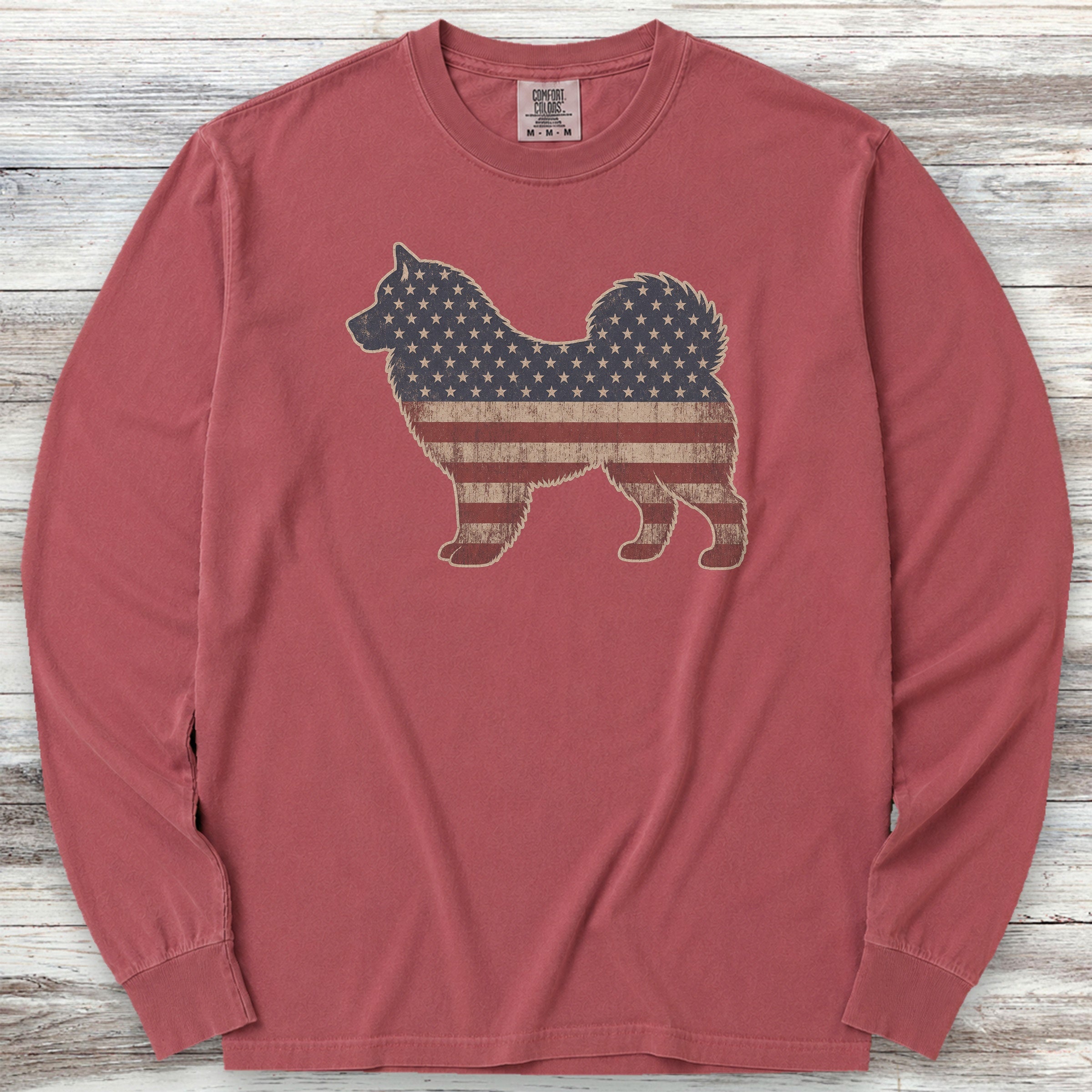 Alaskan Malamute Vintage USA Long Sleeve Tee - Brick