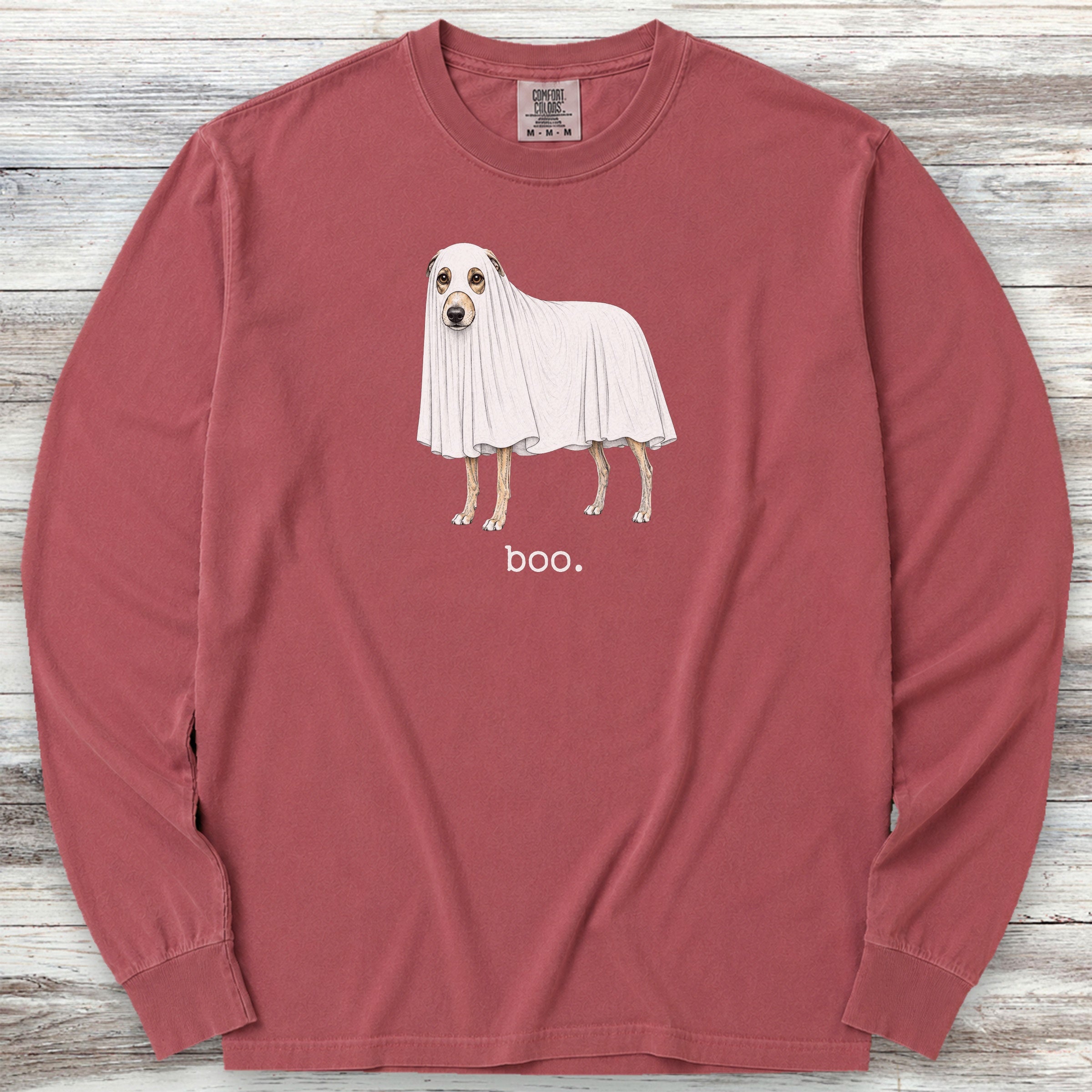 Whippet Boo Long Sleeve Tee - Brick