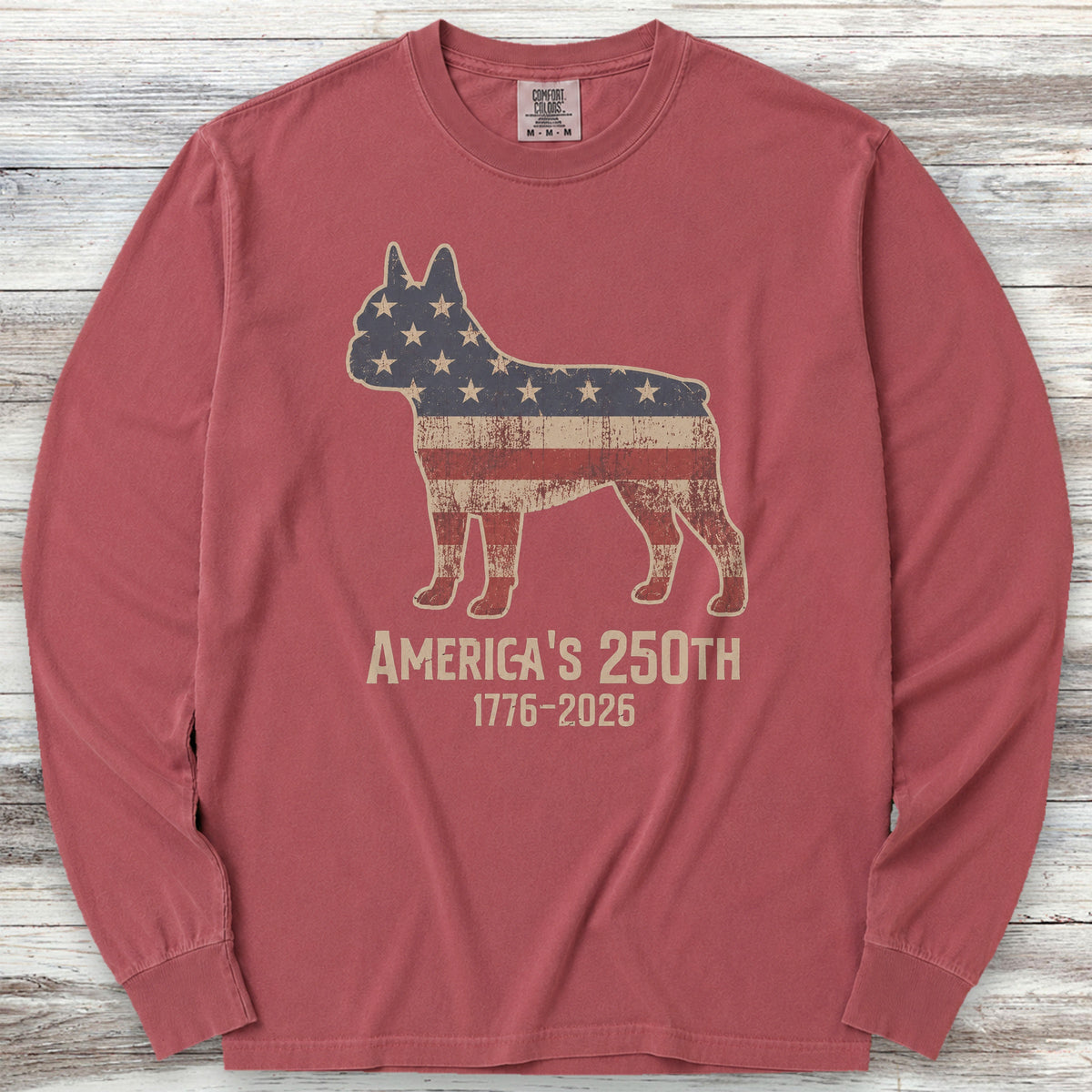 Boston Terrier 250 Long Sleeve Tee - Brick