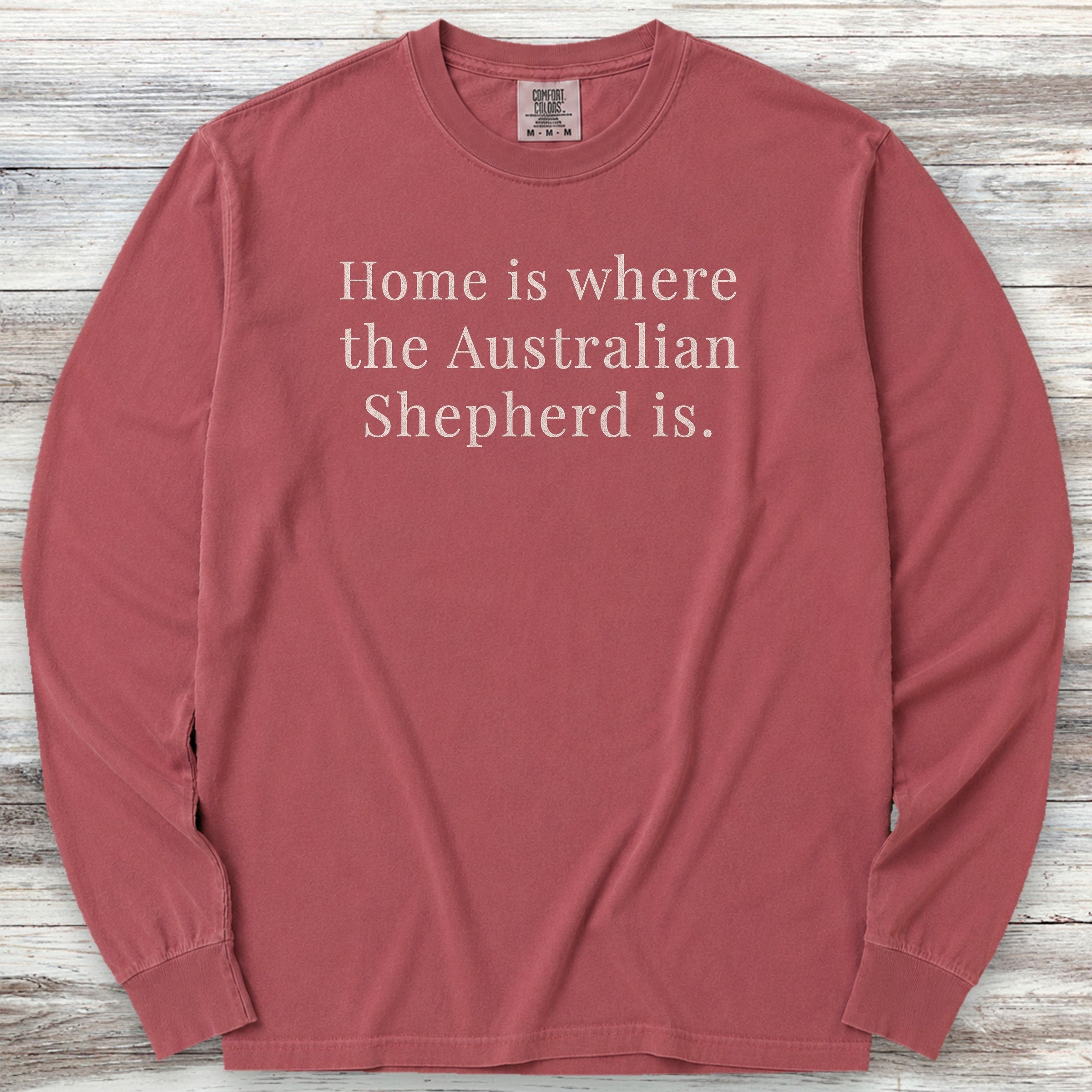 Australian Shepherd Home Long Sleeve Tee - Brick