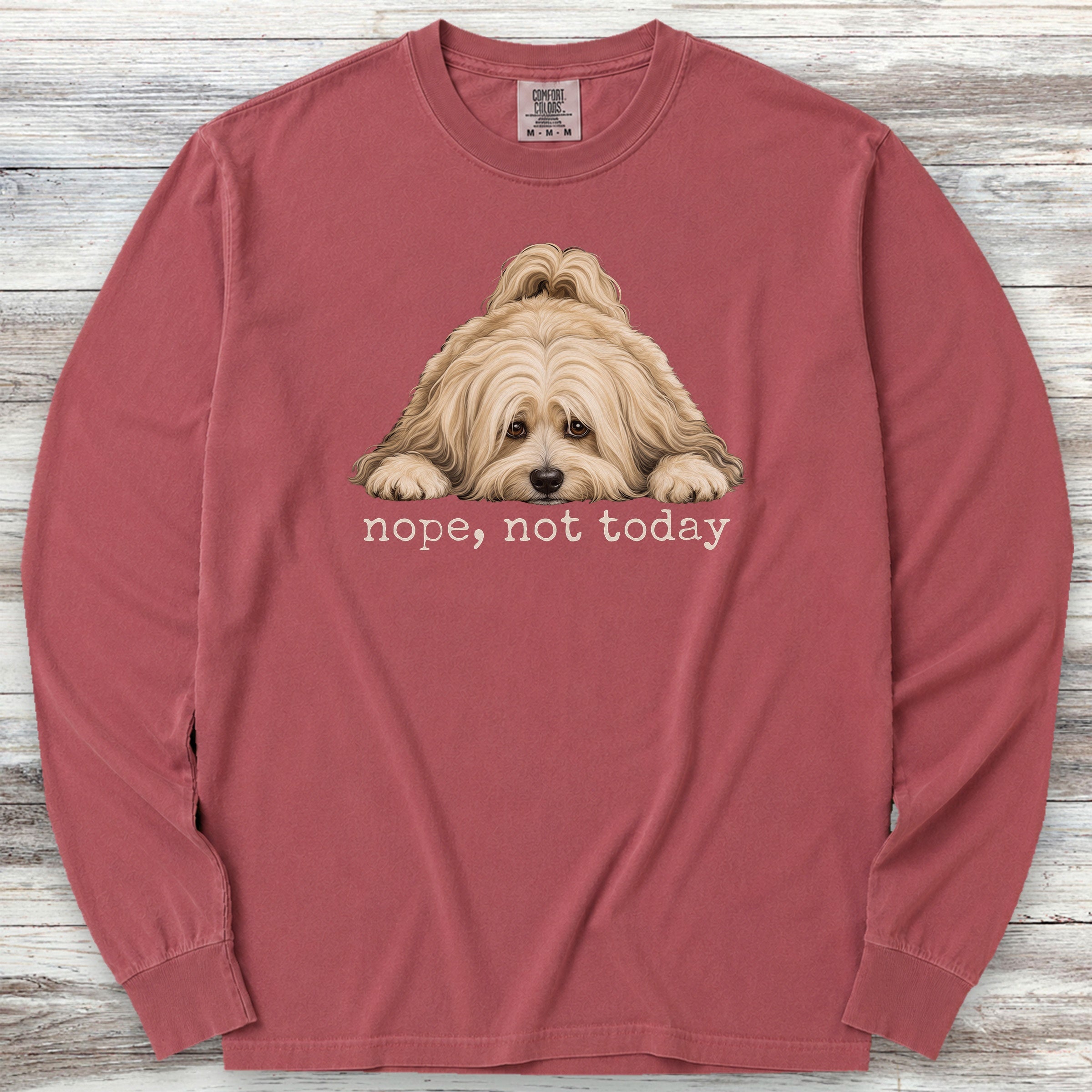 Havanese Nope Long Sleeve Tee - Brick