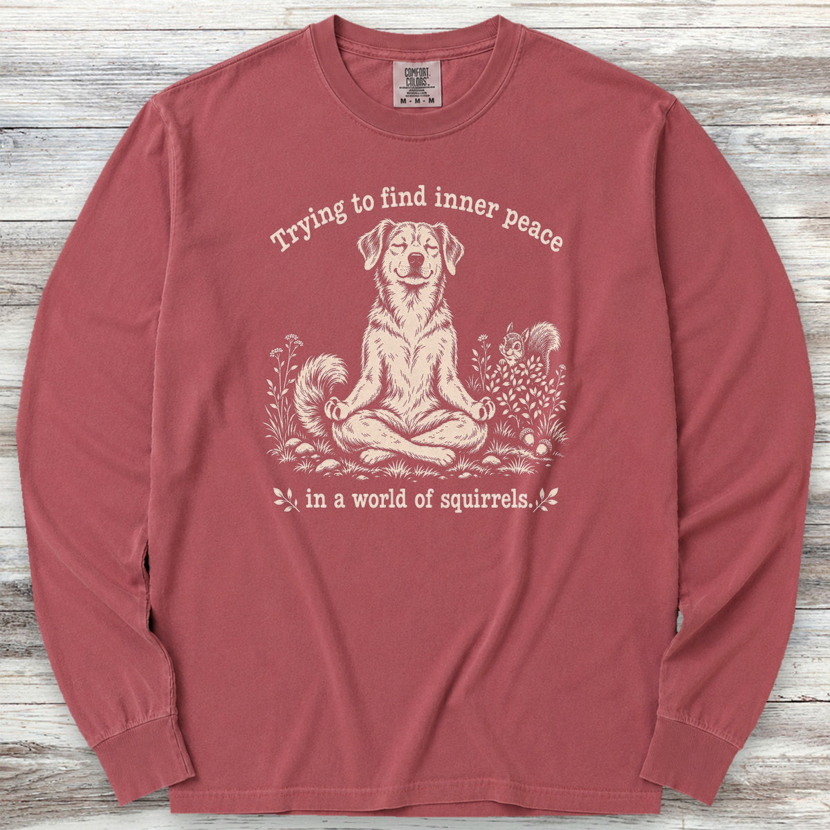 Inner Peace World of Squirrels Long Sleeve Tee - Brick