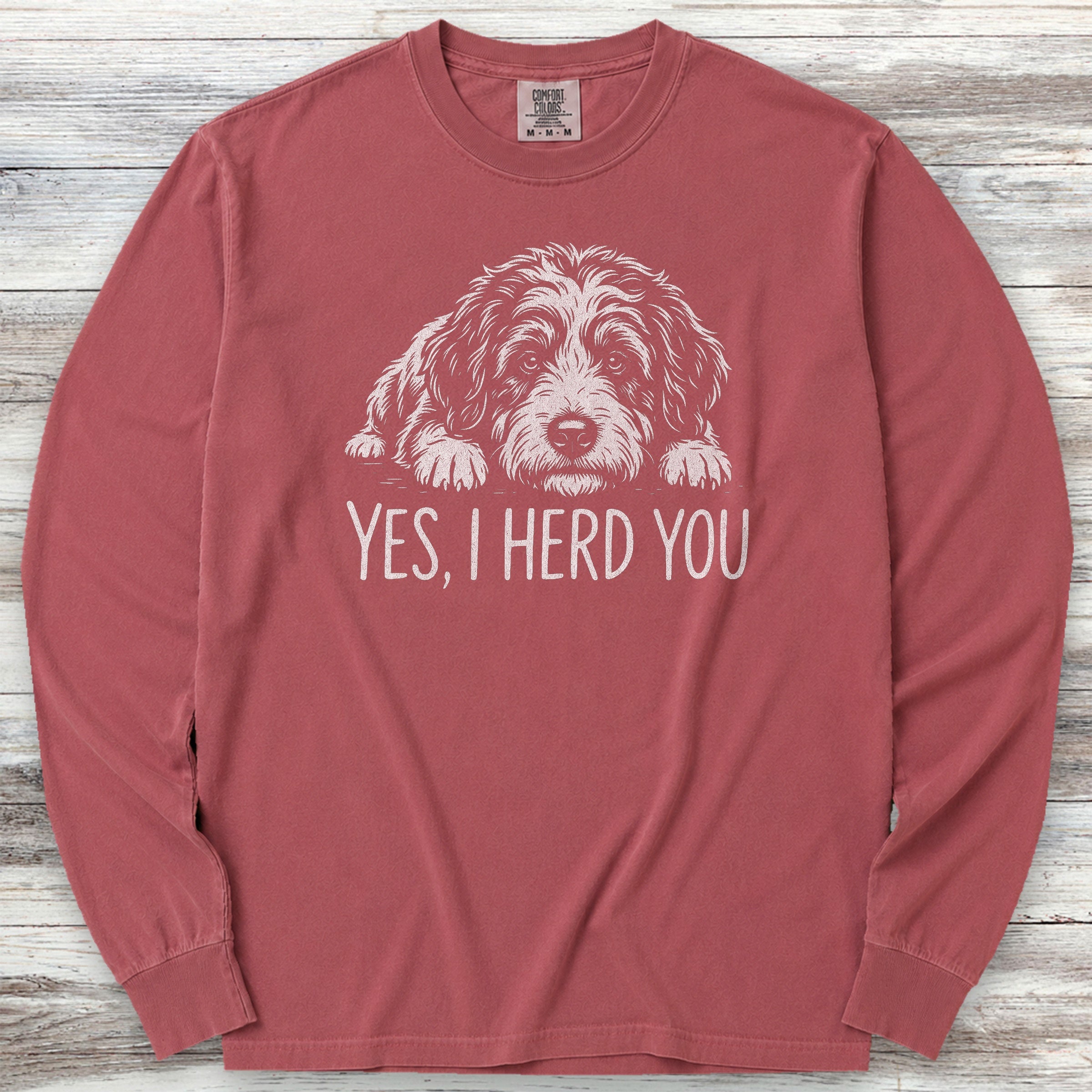 Bernedoodle Herd You Long Sleeve Tee - Brick