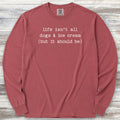 Dogs & Ice Cream Long Sleeve Tee - Brick