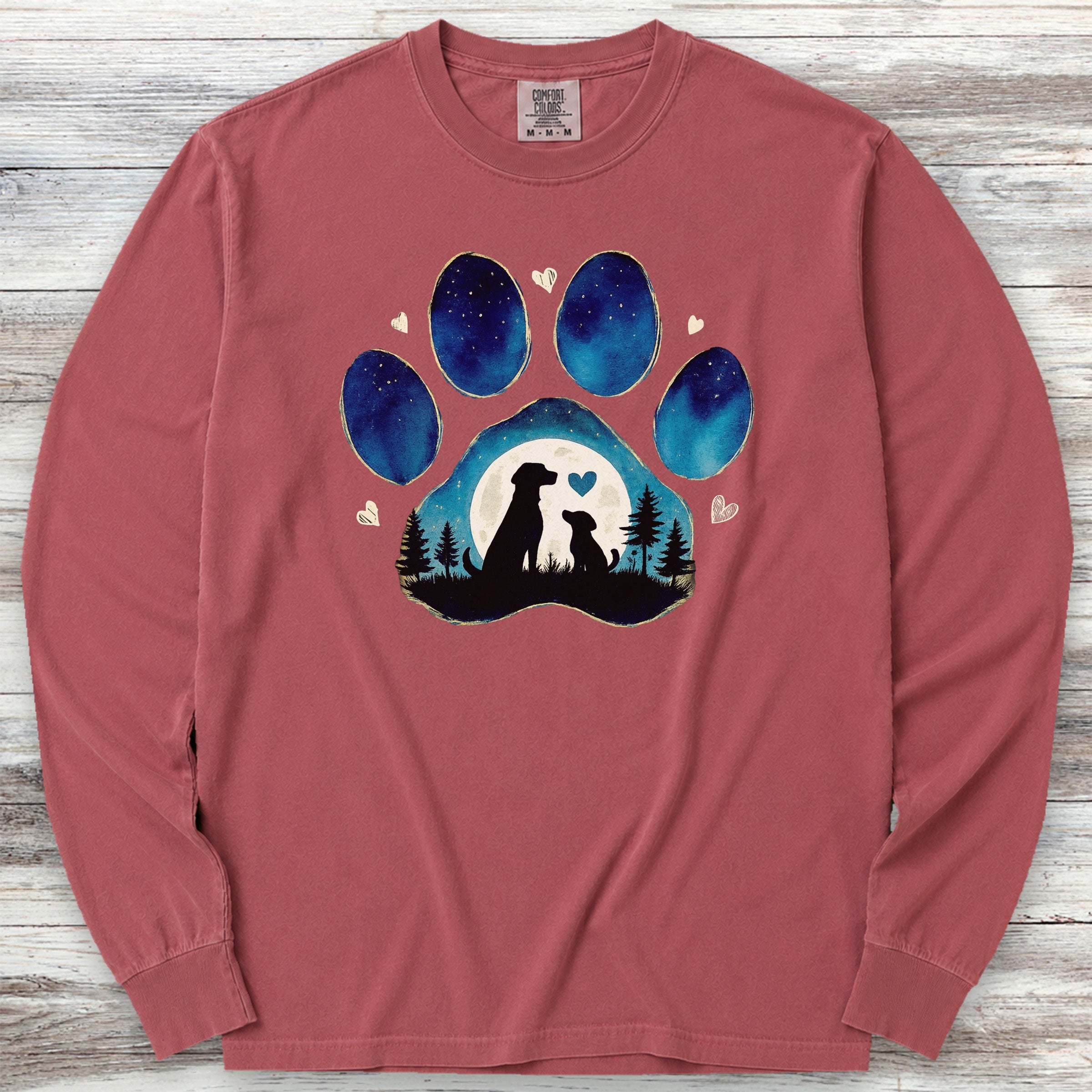 Love You to the Moon Long Sleeve Tee - Brick