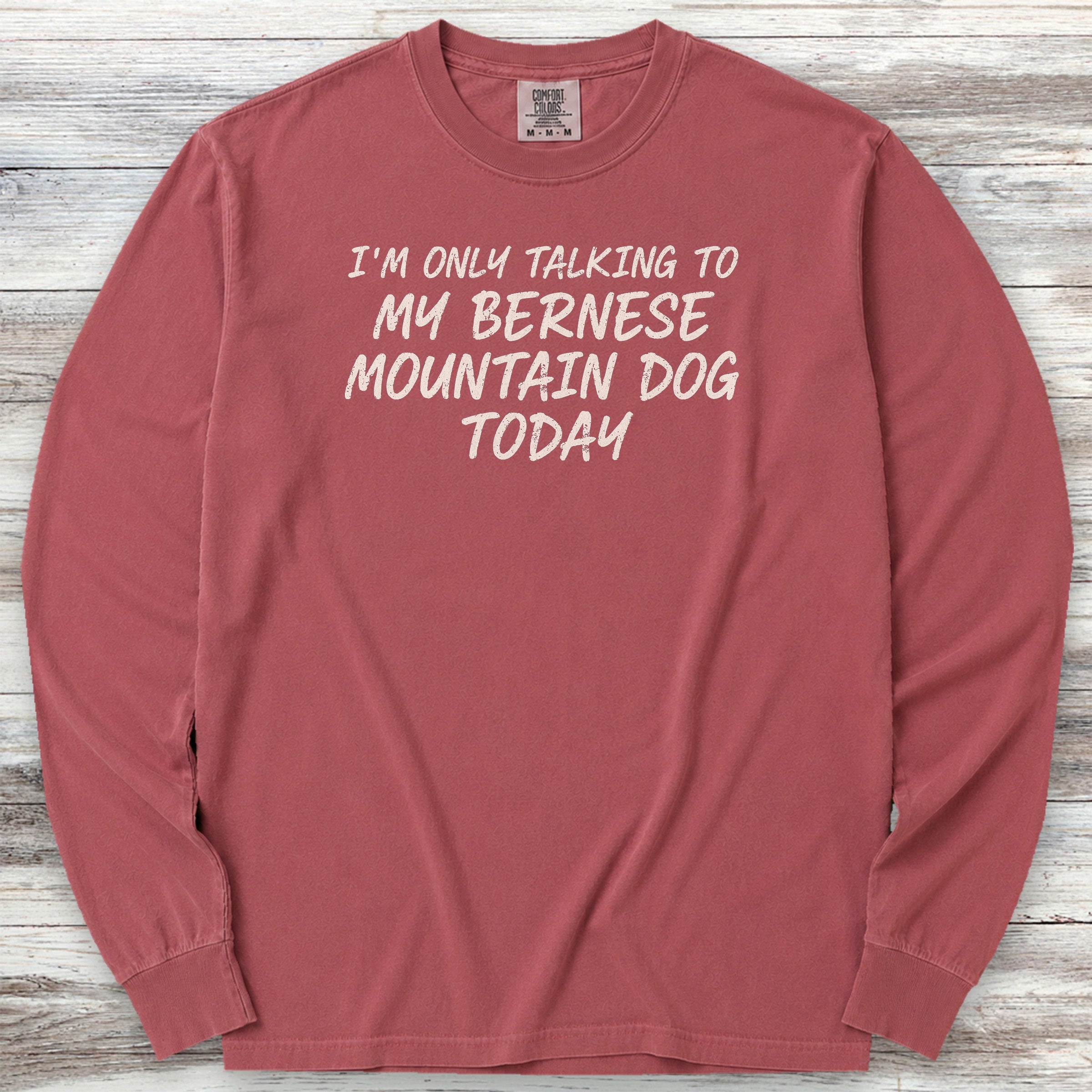 Bernese Mountain Dog Talk Long Sleeve Tee - Brick