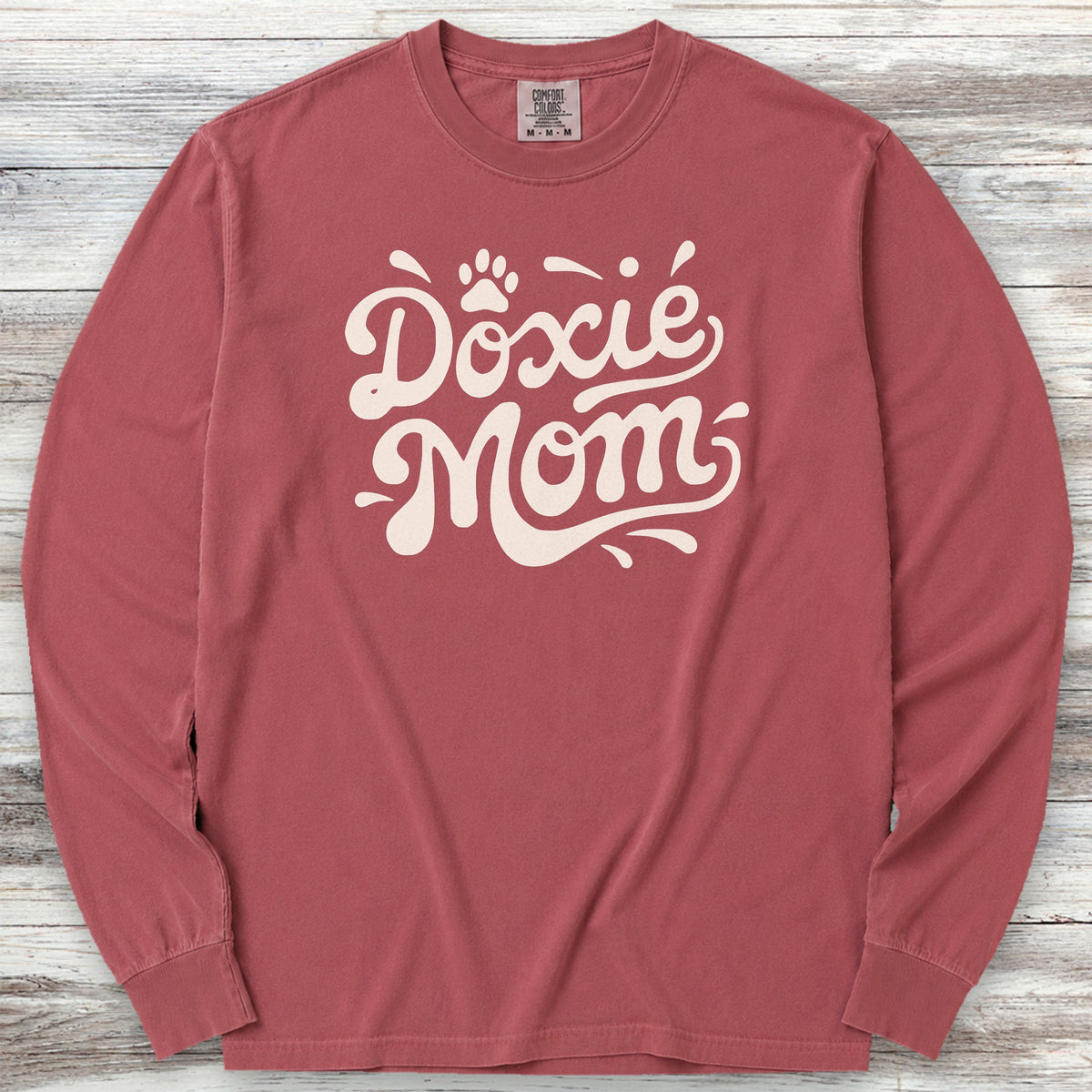Dachshund Groovy Mom Long Sleeve Tee - Brick