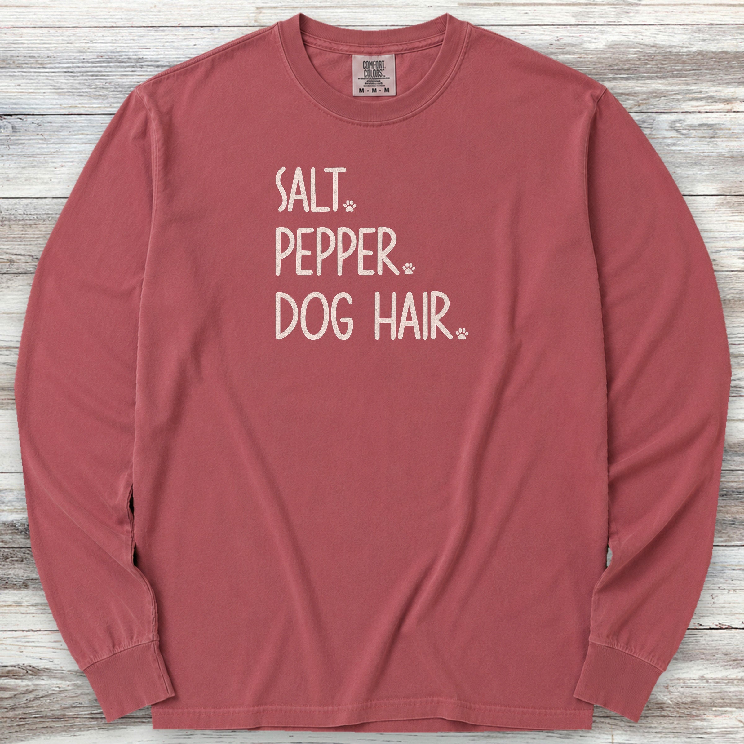 Salt Pepper Dog Hair Long Sleeve Tee - Brick