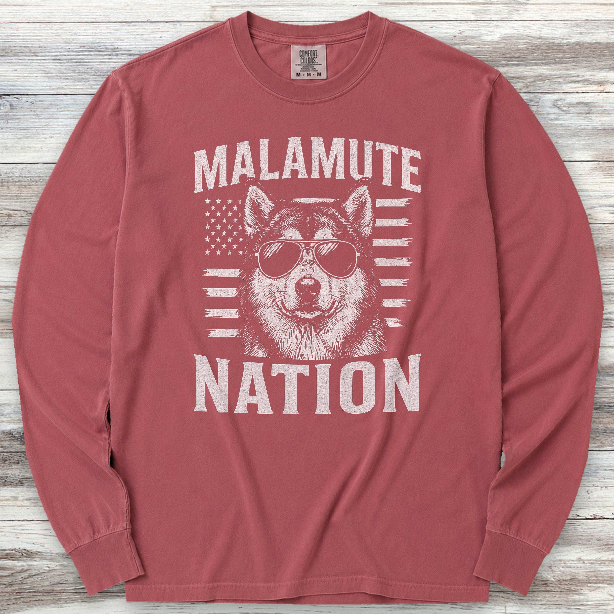 Malamute Nation Long Sleeve Tee - Brick