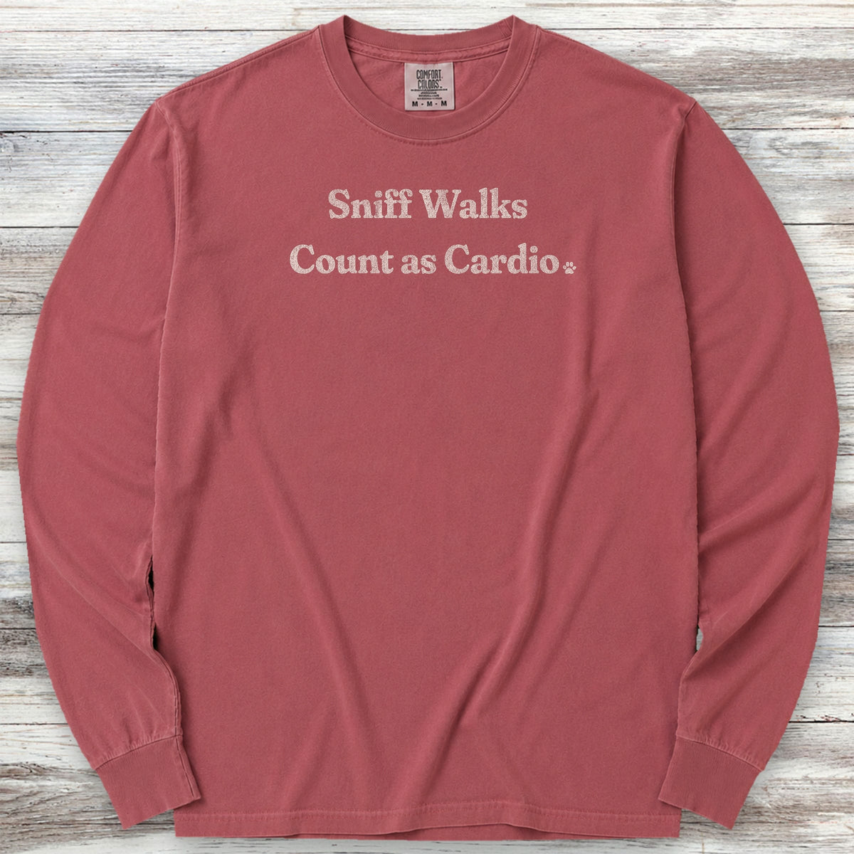 Sniff Walks are Cardio Long Sleeve Tee - Brick